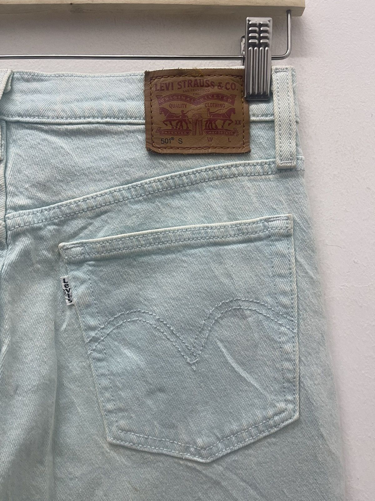 Levi's Rare LEVIS 501 S Skinny Leather Patch Size US 27 - 4 Thumbnail