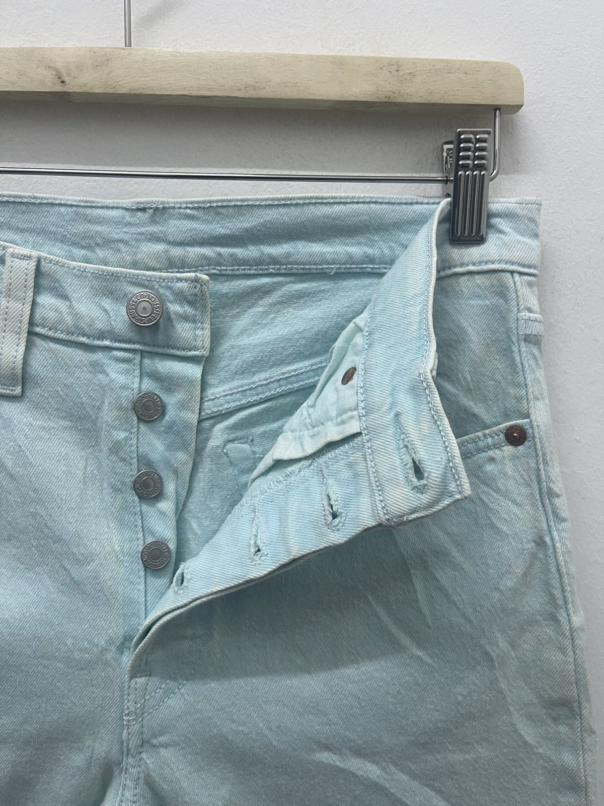 Levi's Rare LEVIS 501 S Skinny Leather Patch Size US 27 - 10 Thumbnail