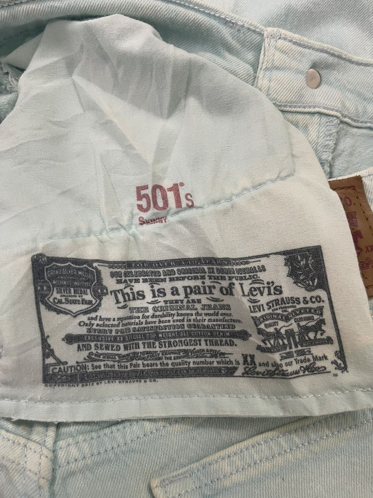 Levi's Rare LEVIS 501 S Skinny Leather Patch Size US 27 - 16 Thumbnail