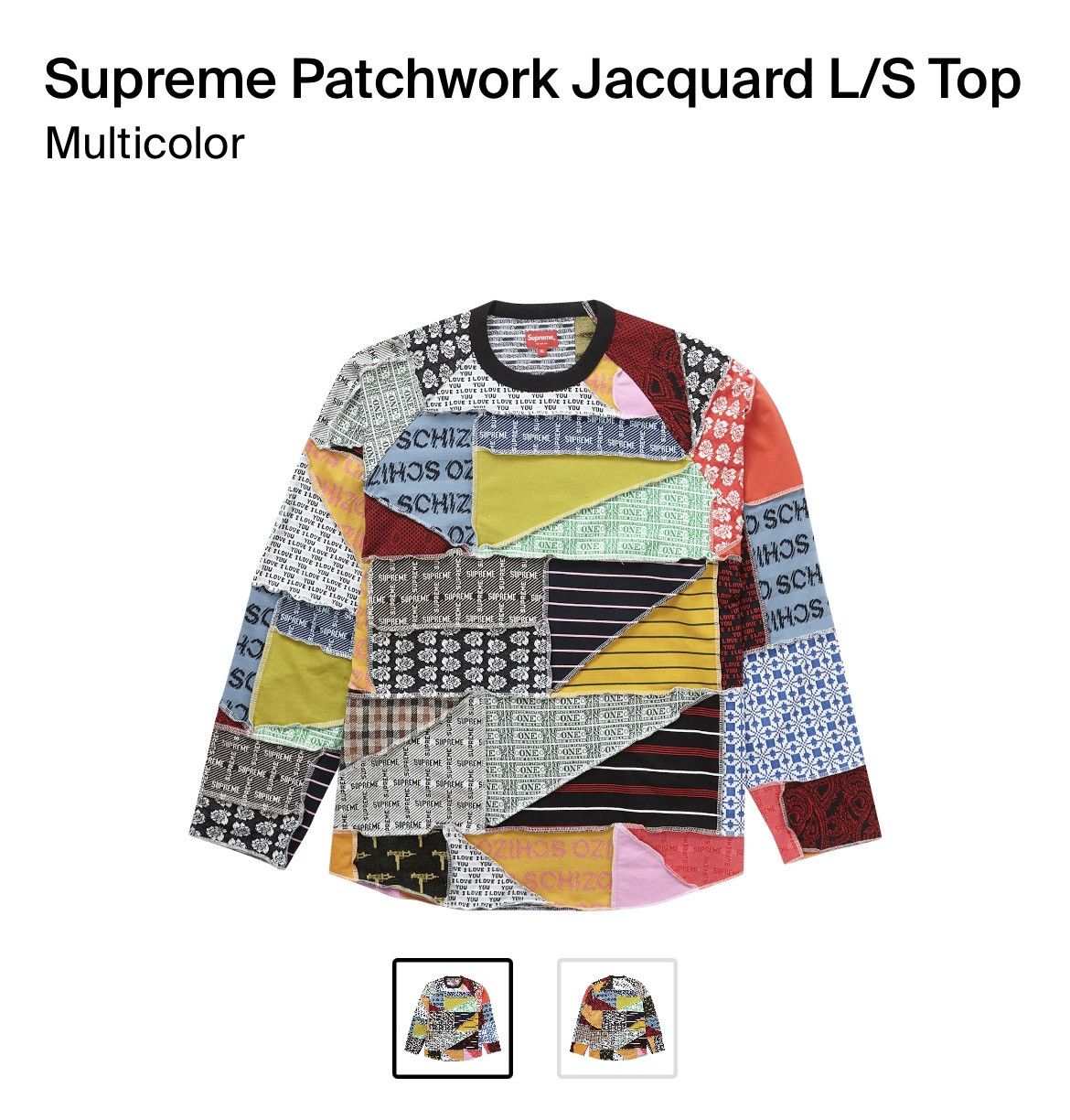 Supreme Supreme Patchwork Jacquard L/S Top | Grailed