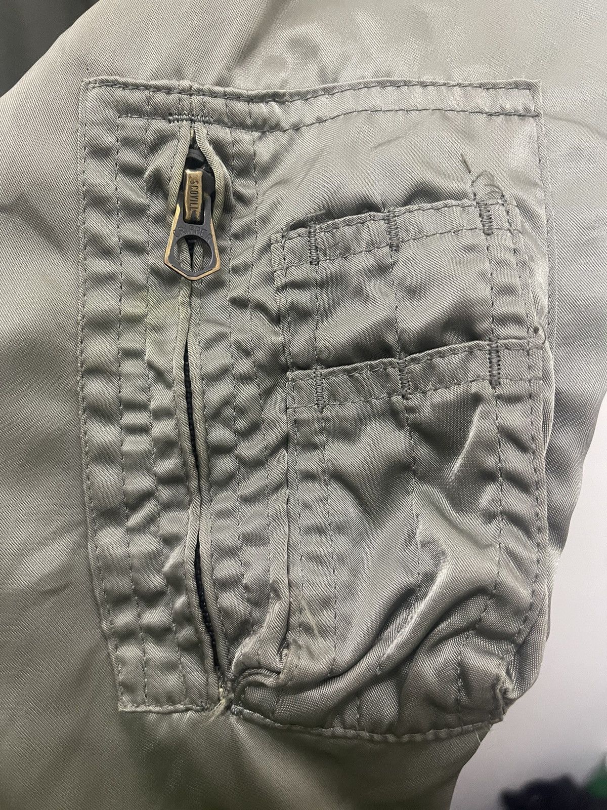 Vintage Rare Vintage SCOVILL GRIPPER Zipper Olive Military Bomber Size US L / EU 52-54 / 3 - 4 Thumbnail