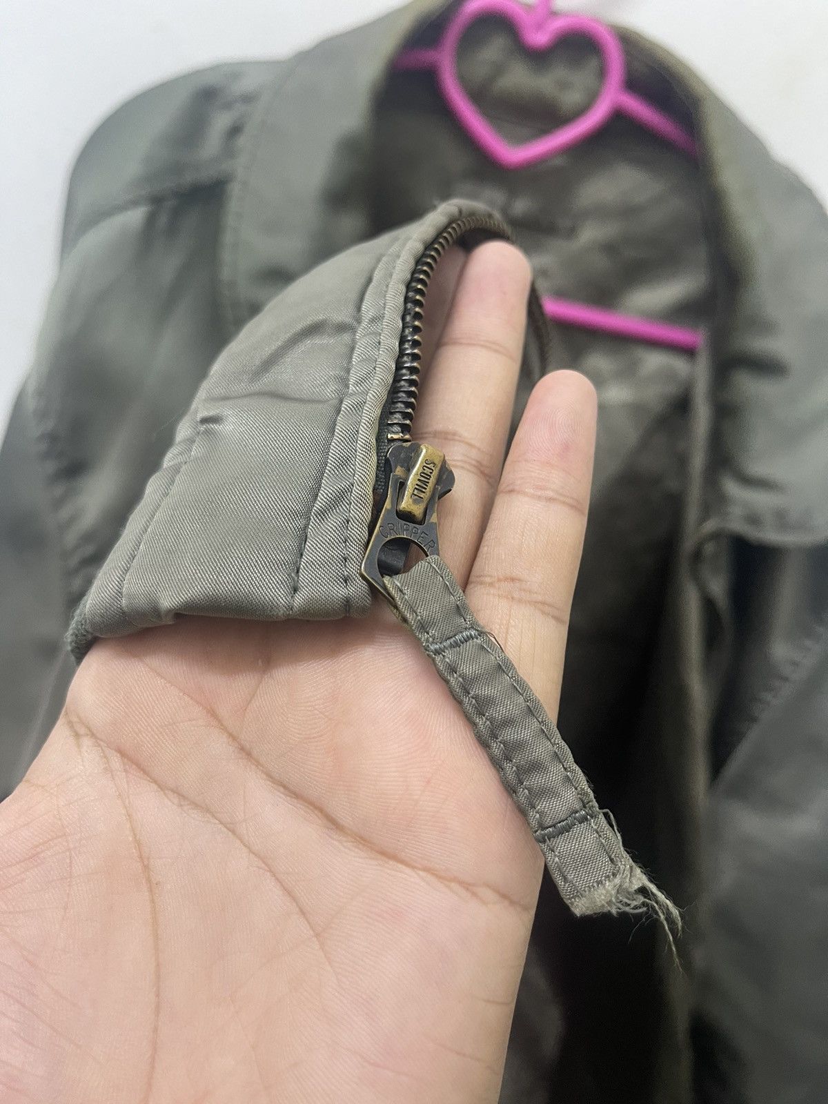 Vintage Rare Vintage SCOVILL GRIPPER Zipper Olive Military Bomber Size US L / EU 52-54 / 3 - 9 Thumbnail
