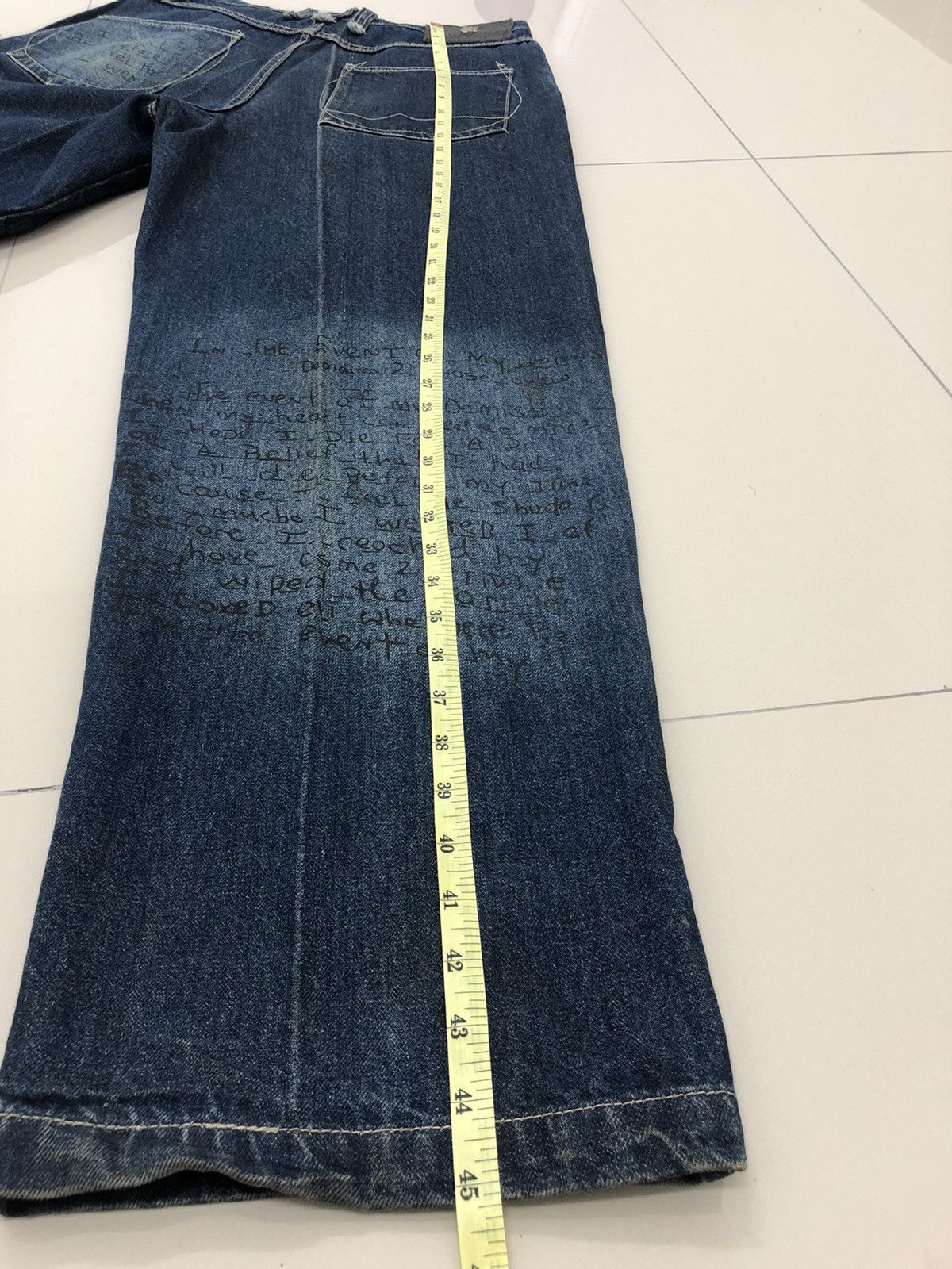 Legendary Goods Rare MAKAVELI TUPAC SHAKUR Baggy Poem Denim Jeans Pant Size US 32 / EU 48 - 13 Thumbnail