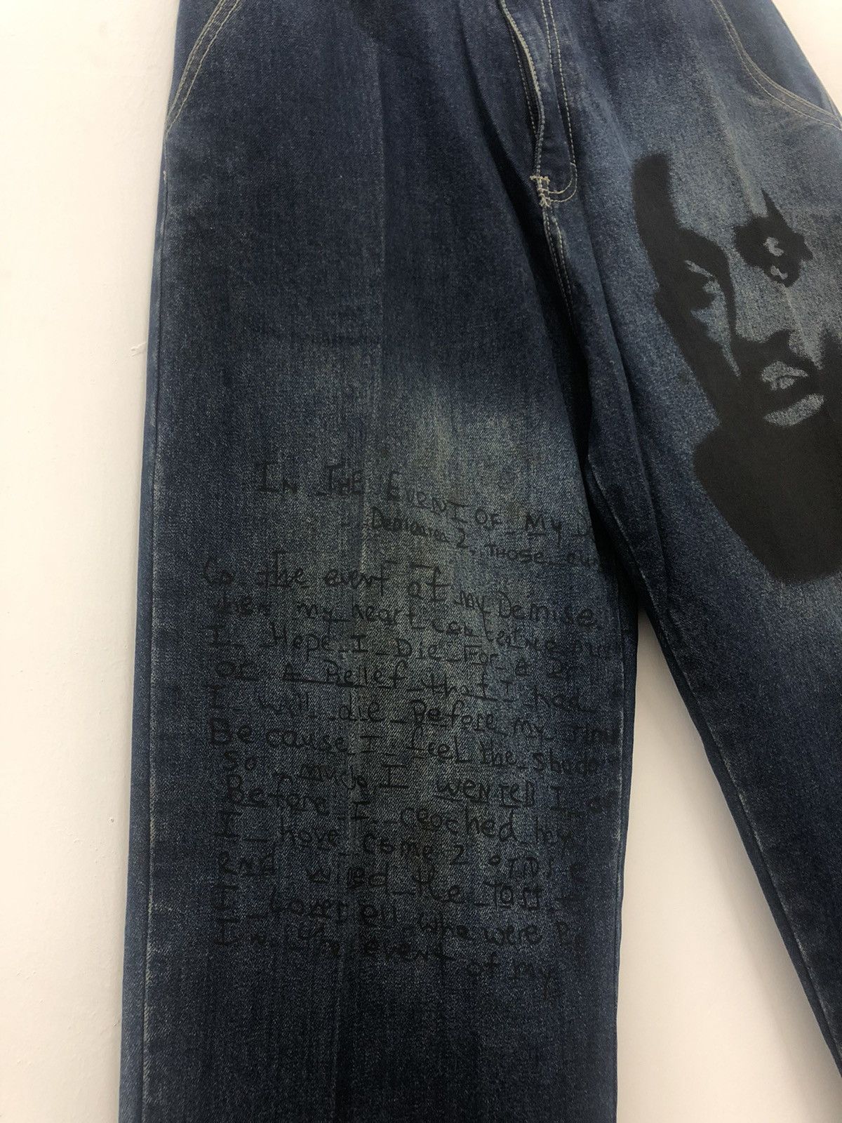 Legendary Goods Rare MAKAVELI TUPAC SHAKUR Baggy Poem Denim Jeans Pant Size US 32 / EU 48 - 4 Thumbnail