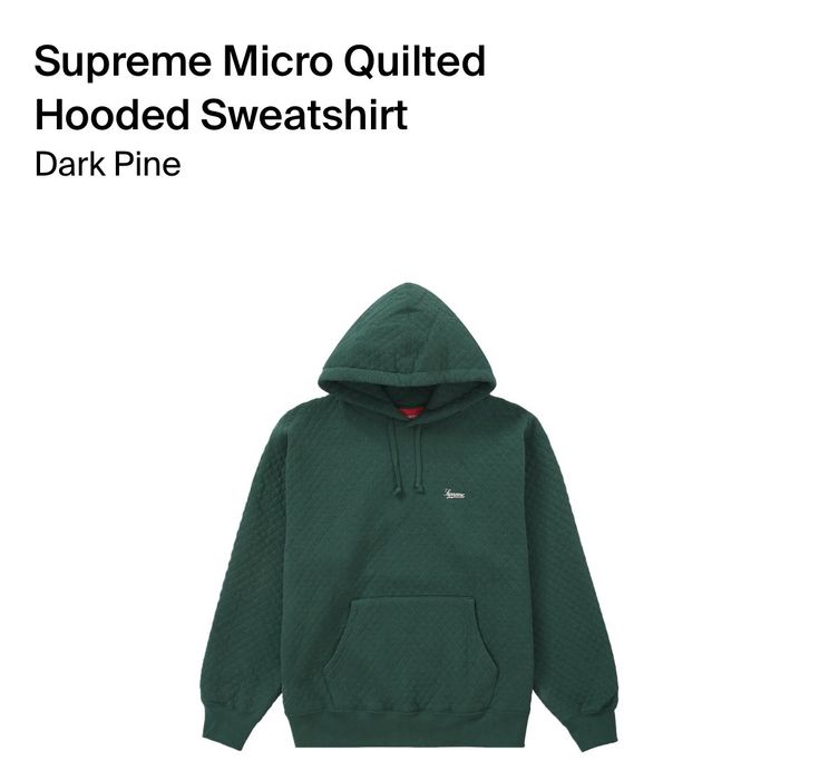 Supreme Supreme micro quilted hooded sweatshirt | Grailed