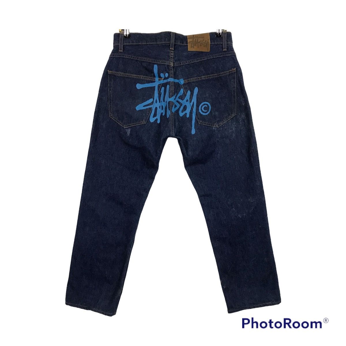 Stussy 💣OFFER Vtg STUSSY Custom Big Logo Usa Denim Jrans | Grailed