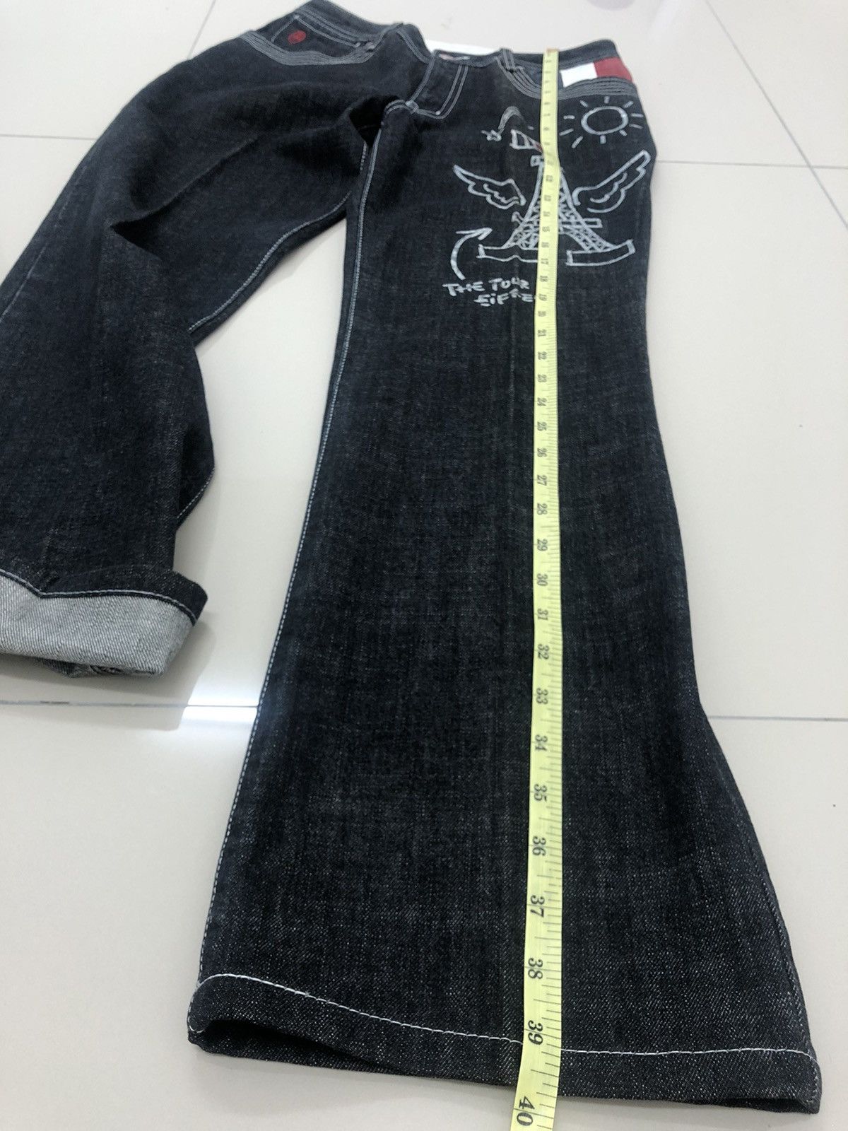 Jean Charles De Castelbajac CASTELBAJAC Sport Paris Pop Art Spell Out Big Logo Denim Size US 29 - 10 Thumbnail