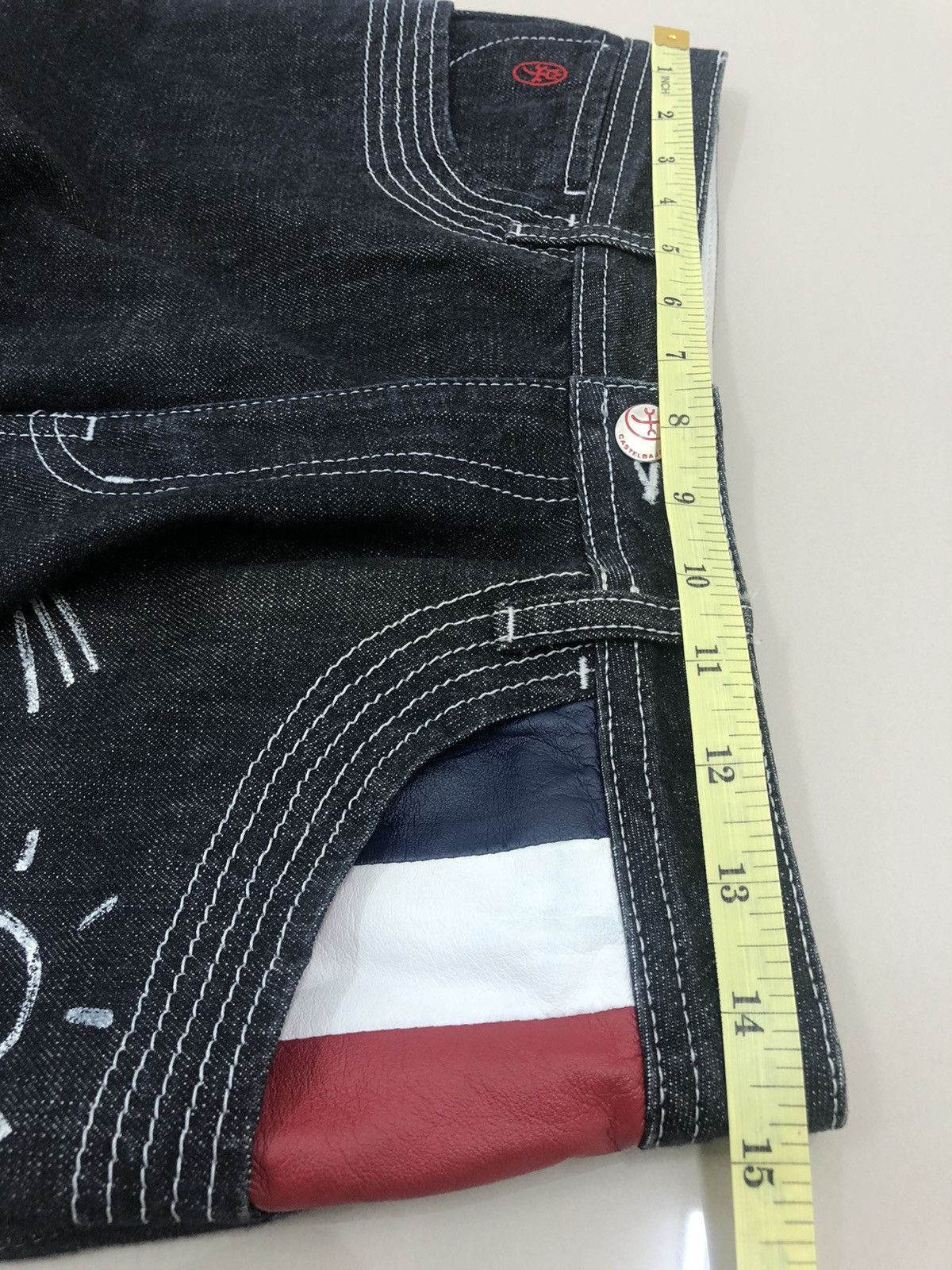 Jean Charles De Castelbajac CASTELBAJAC Sport Paris Pop Art Spell Out Big Logo Denim Size US 29 - 9 Thumbnail
