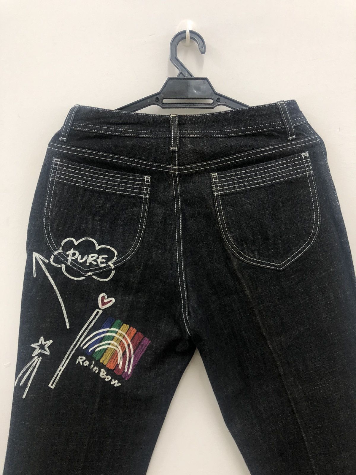Jean Charles De Castelbajac CASTELBAJAC Sport Paris Pop Art Spell Out Big Logo Denim Size US 29 - 8 Thumbnail