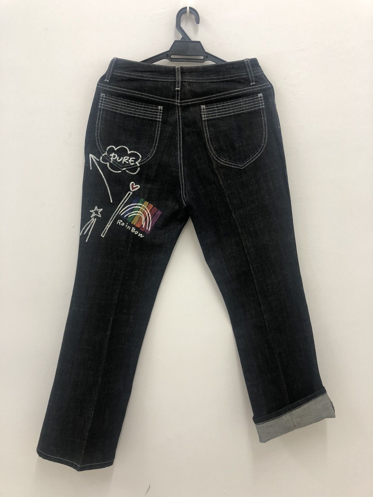 Jean Charles De Castelbajac CASTELBAJAC Sport Paris Pop Art Spell Out Big Logo Denim Size US 29 - 7 Thumbnail