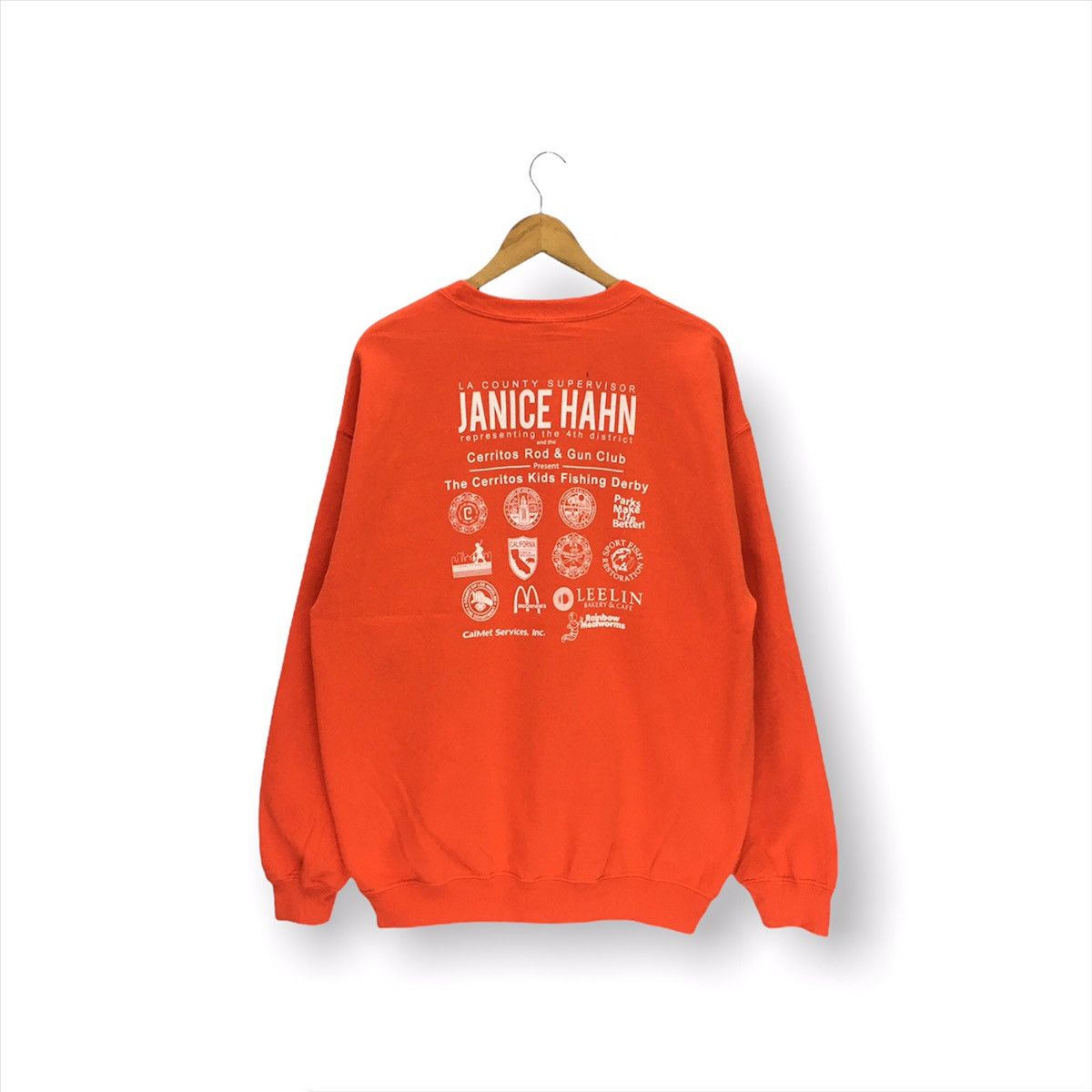 Gildan × Vintage Janice Hahn Fishing Derby Big Logo Sweatshirt Size US L / EU 52-54 / 3 - 2 Thumbnail