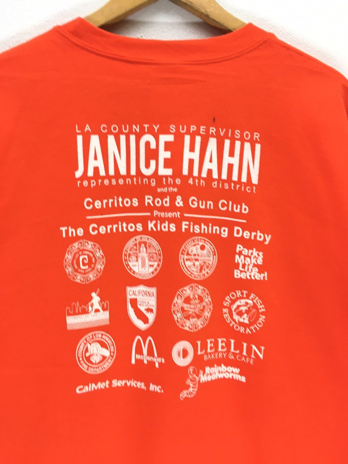 Gildan × Vintage Janice Hahn Fishing Derby Big Logo Sweatshirt Size US L / EU 52-54 / 3 - 5 Thumbnail