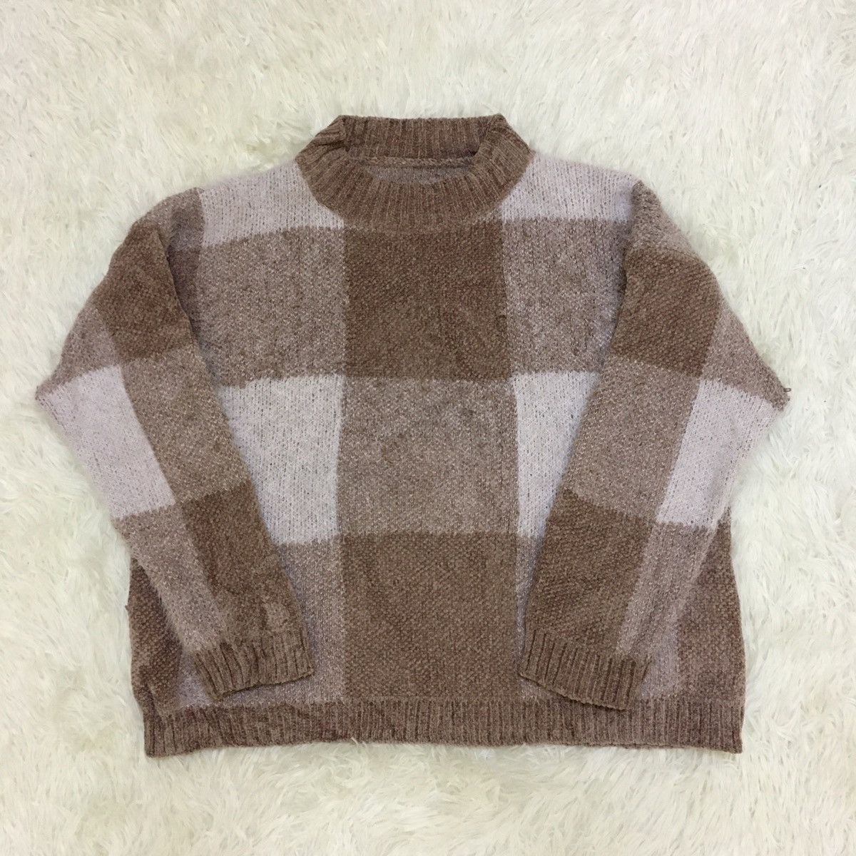 Japanese Brand × Other Japanese Checked Jumper Knit Size US S / EU 44-46 / 1 - 1 Thumbnail