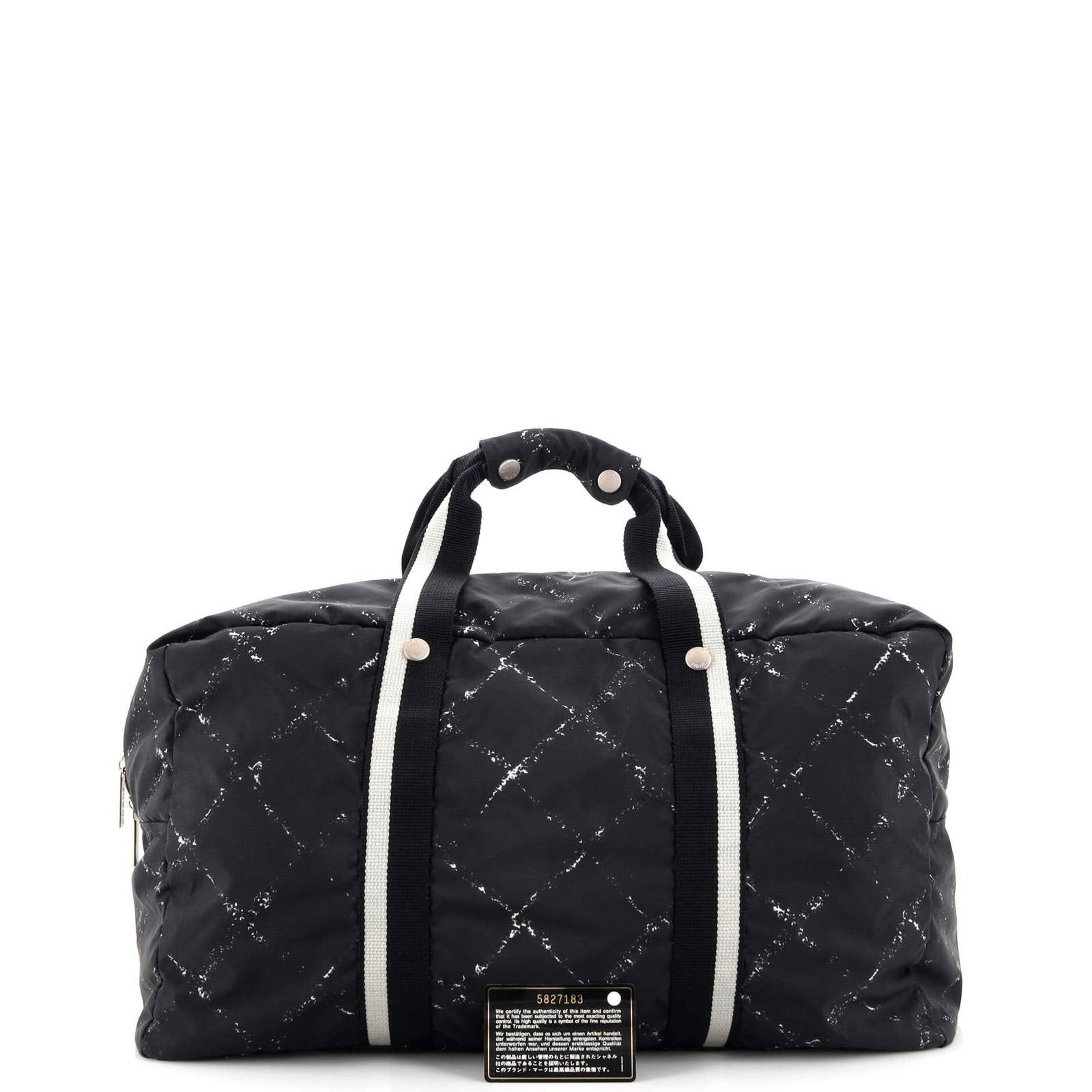 Chanel Travel Line Duffle Bag Printed Nylon Large