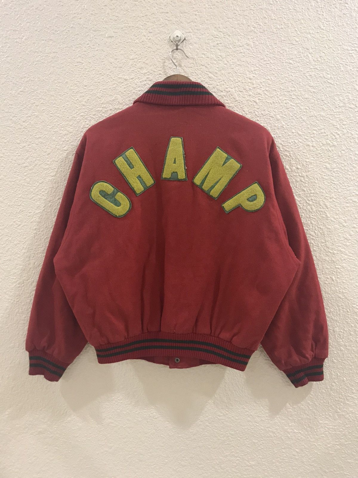 Japanese Brand Champ wool varsity/bomber jacket nice design Size US M / EU 48-50 / 2 - 1 Thumbnail