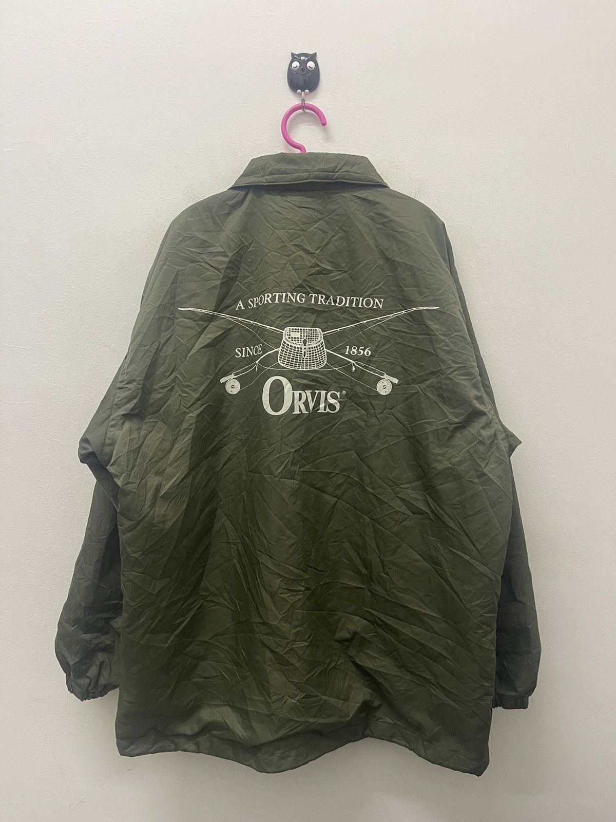 image of Orvis Made In Japan Spell Out Big Logo in Olive, Men's (Size Large)