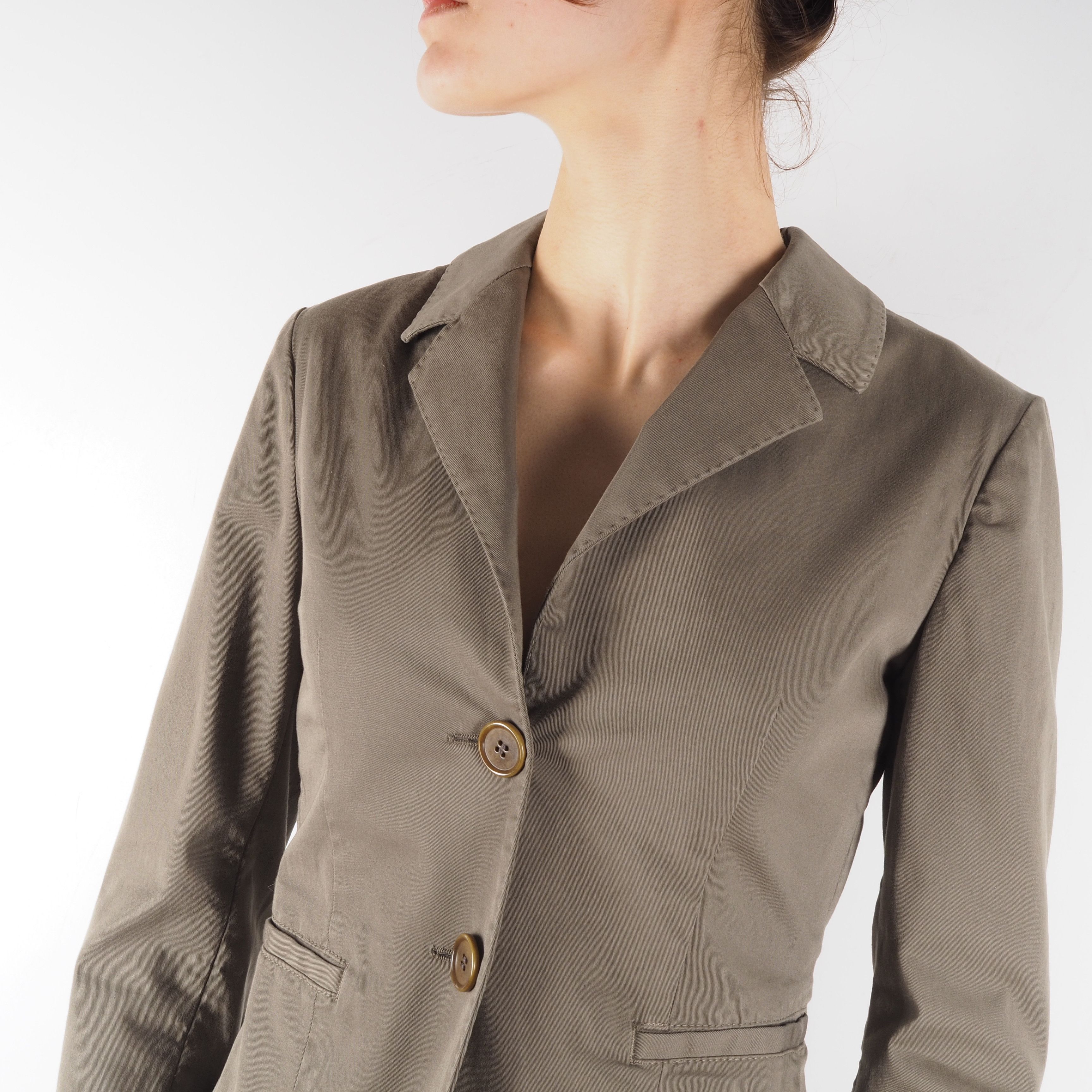 Etro ETRO Milano Women's Khaki Green Cotton Jacket Blazer Size XS / US 0-2 / IT 36-38 - 5 Thumbnail