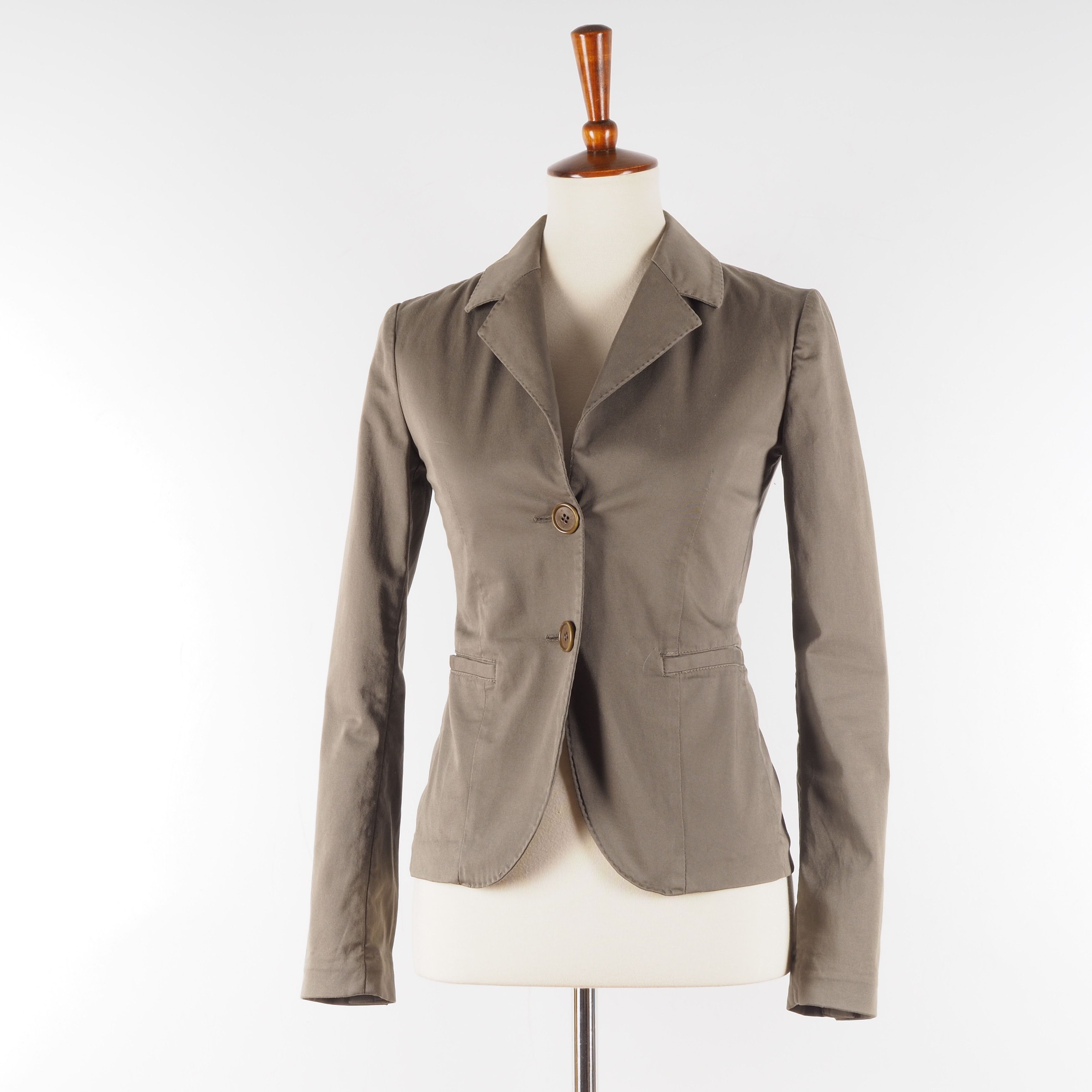 Etro ETRO Milano Women's Khaki Green Cotton Jacket Blazer Size XS / US 0-2 / IT 36-38 - 6 Thumbnail