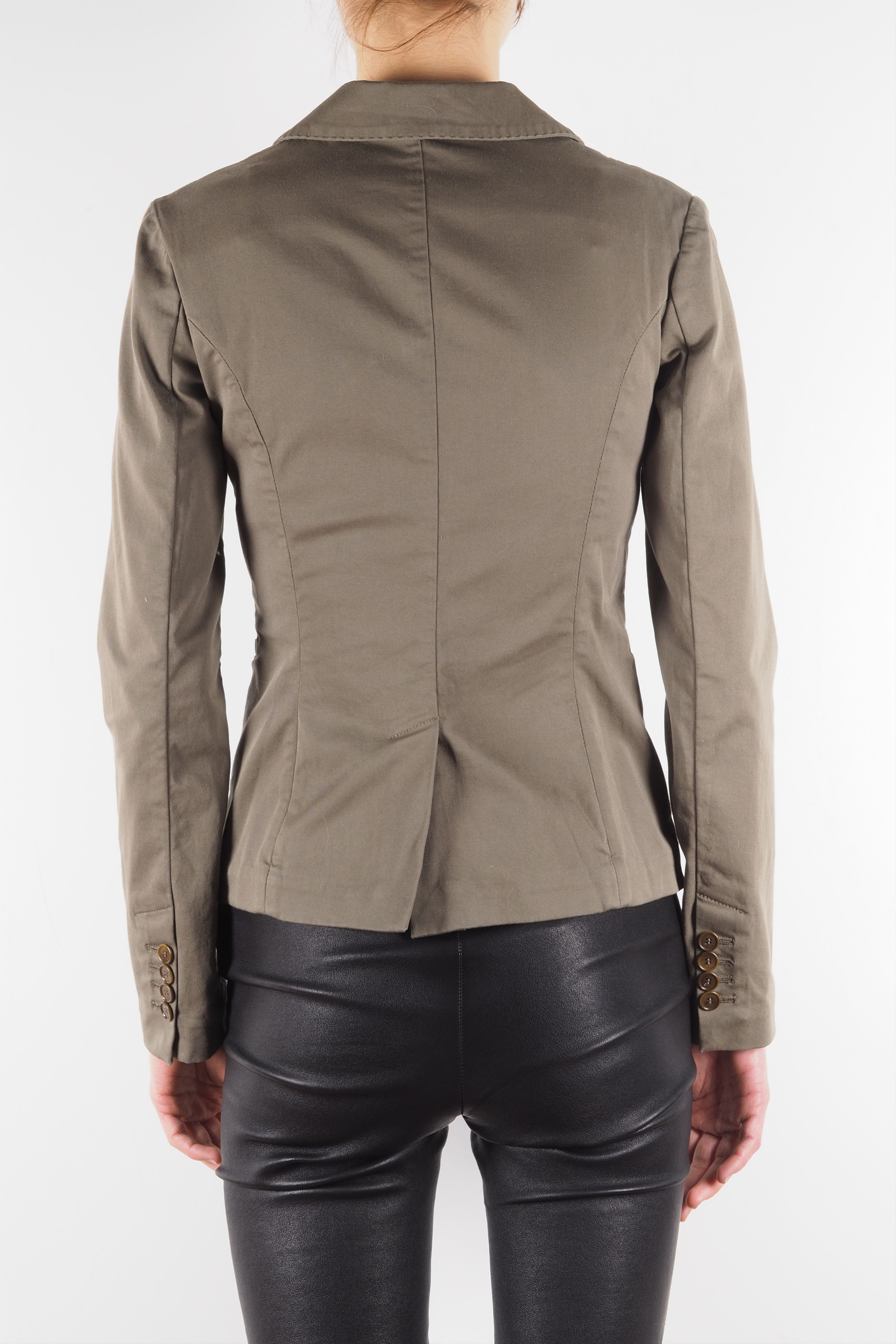 Etro ETRO Milano Women's Khaki Green Cotton Jacket Blazer Size XS / US 0-2 / IT 36-38 - 2 Thumbnail
