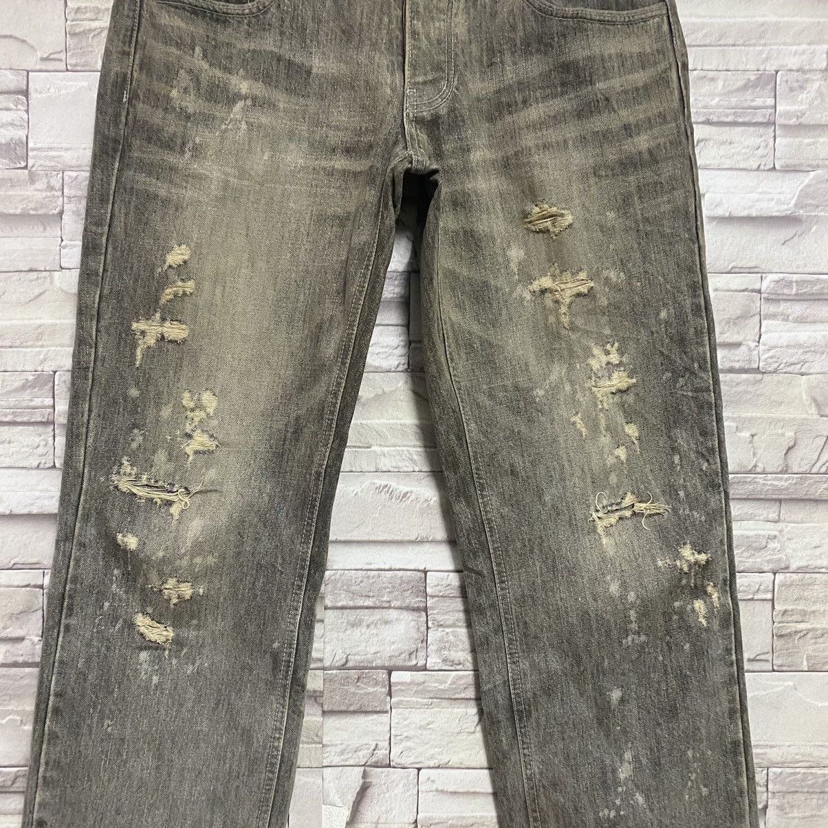 Japanese Brand OF THE NEIGE Denim Mudwash Painter Jeans Size US 31 - 5 Thumbnail