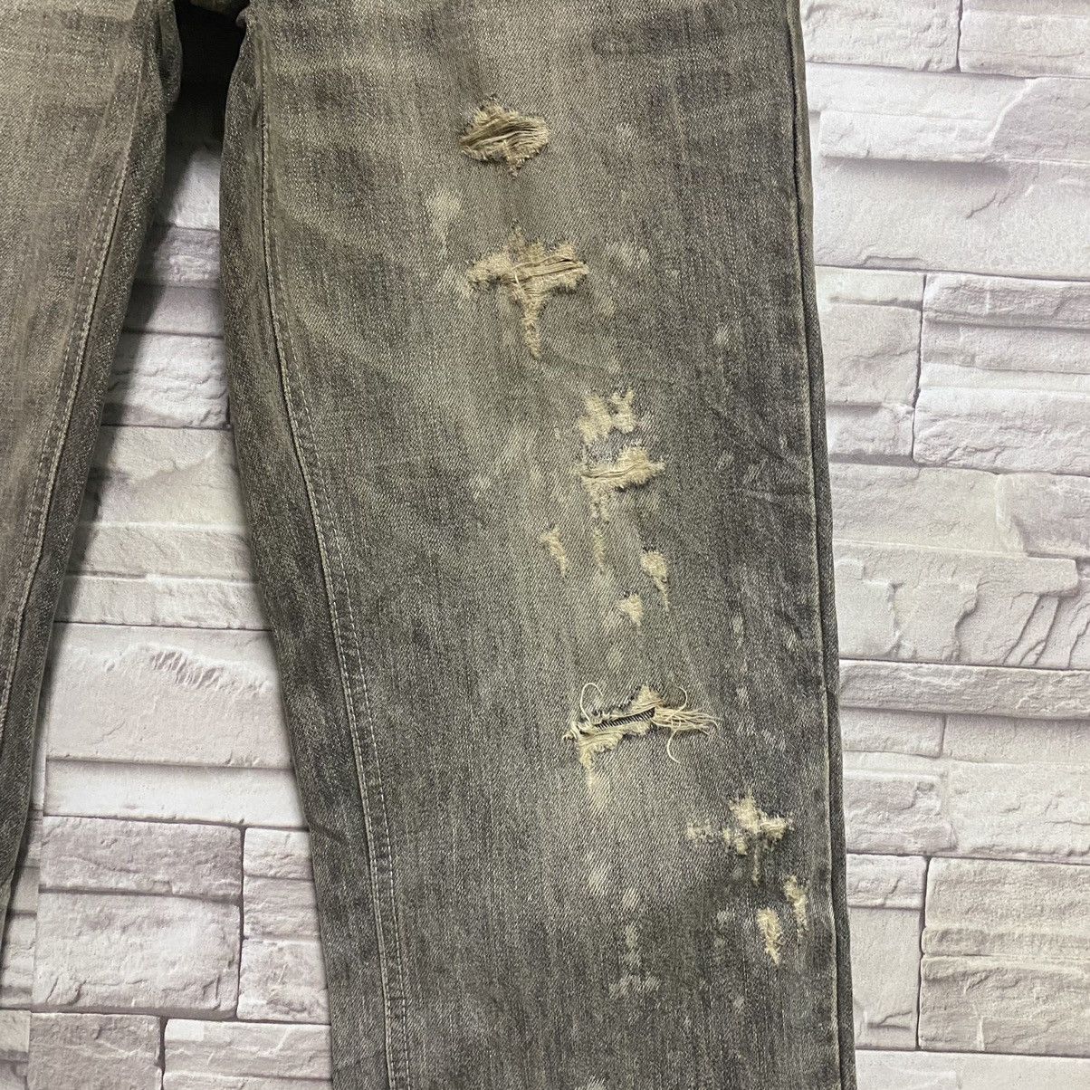 Japanese Brand OF THE NEIGE Denim Mudwash Painter Jeans Size US 31 - 8 Thumbnail