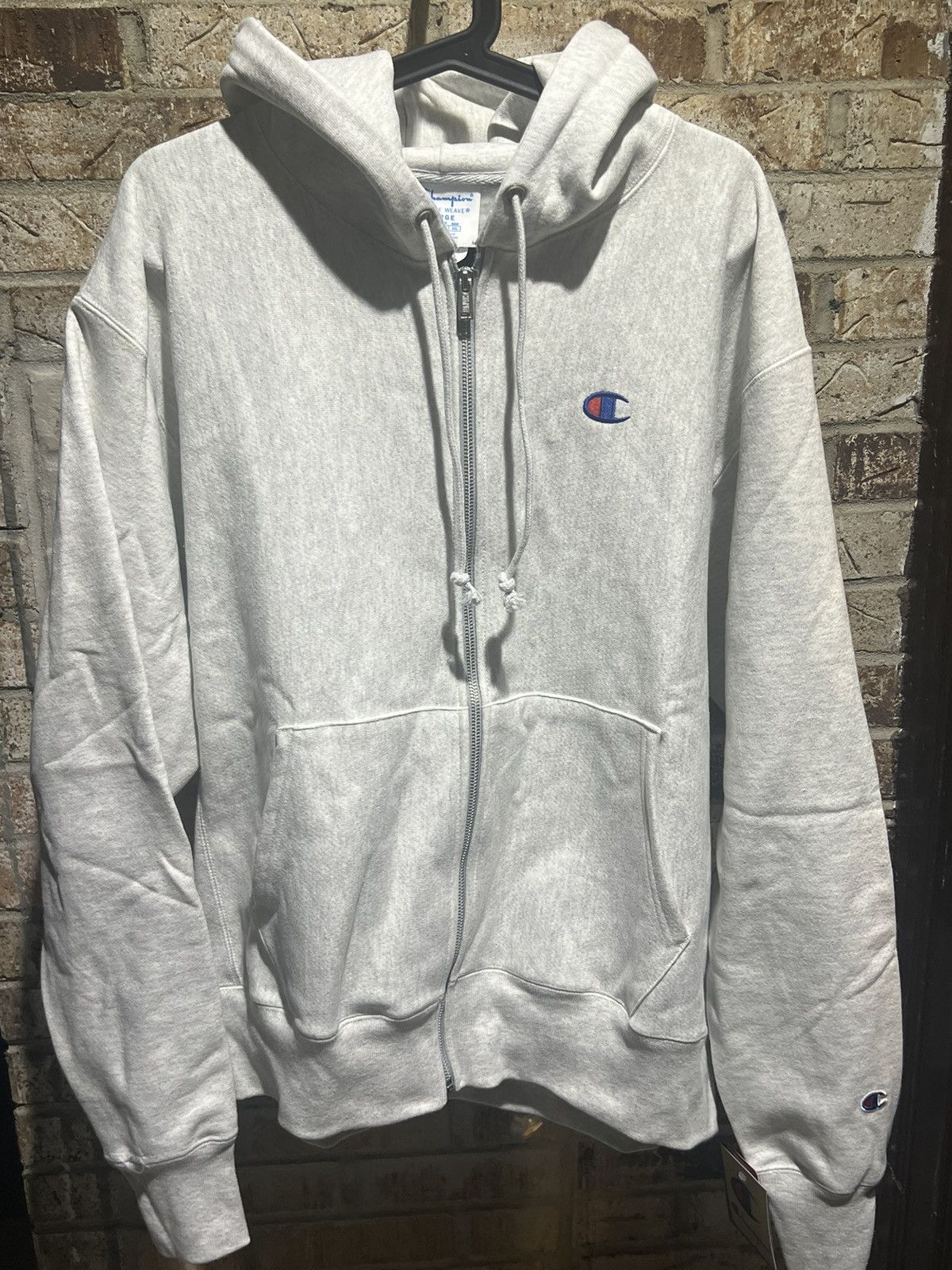 Champion $75 Reverse Weave Full Zip Oversized Hoodie, C Logo | Grailed