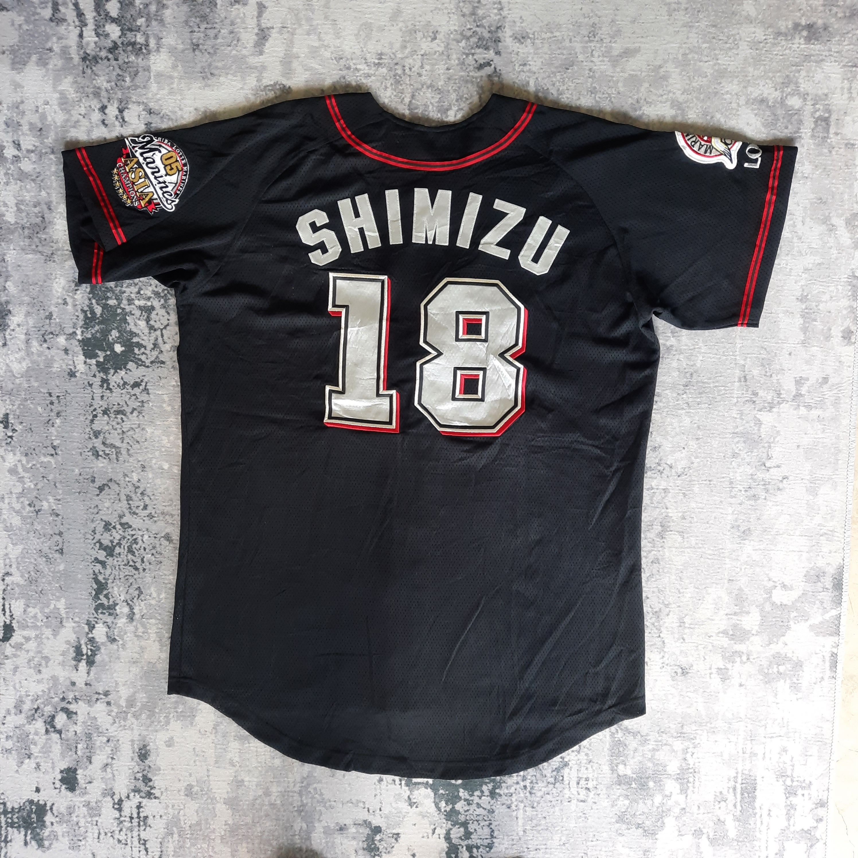 Japanese Brand 🔥NPB chiba lotte marines 'shimizu 18' baseball club jereey Size US XL / EU 56 / 4 - 2 Thumbnail