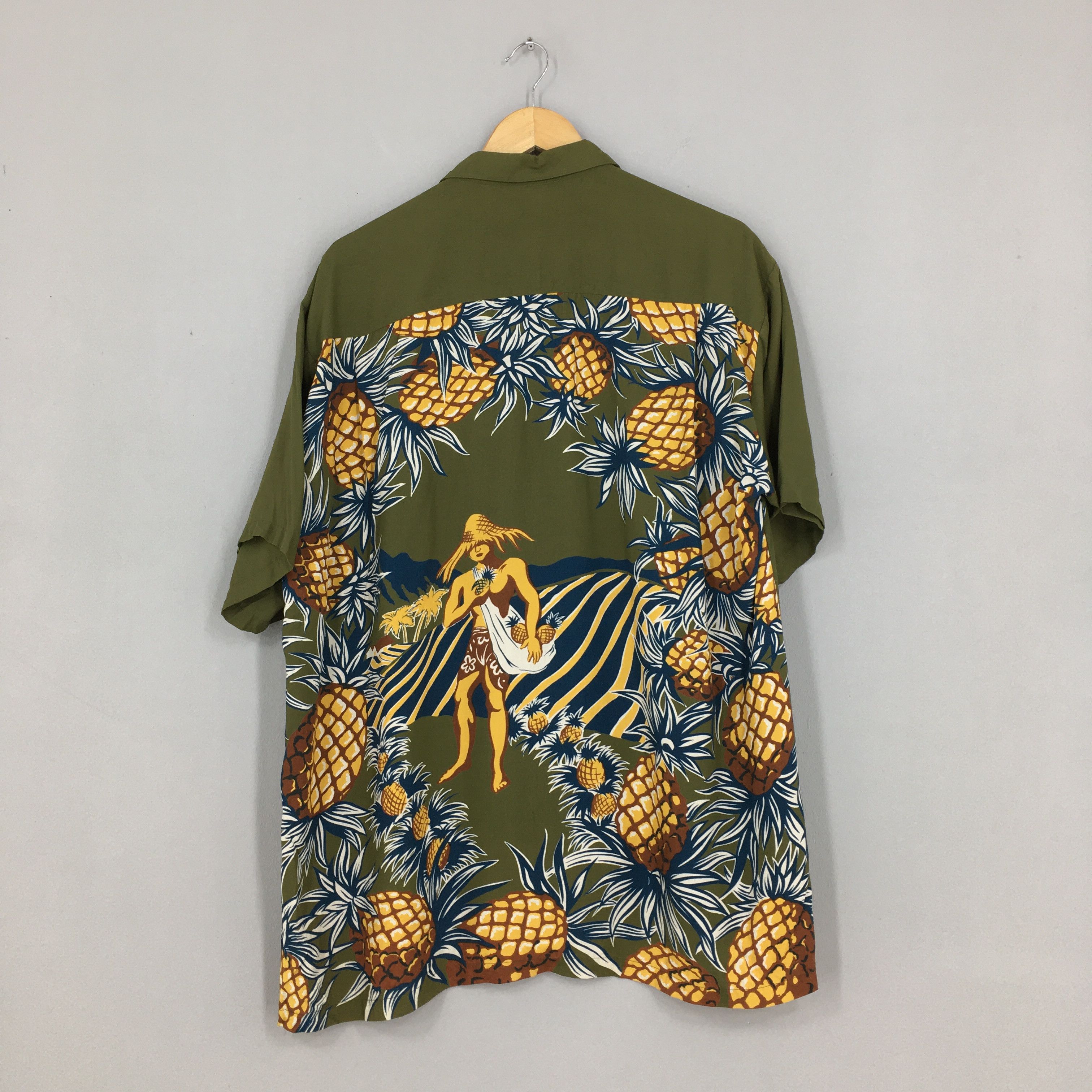 Vintage 90's Hawaiian Pineapples Aloha Tropical Shirt Large