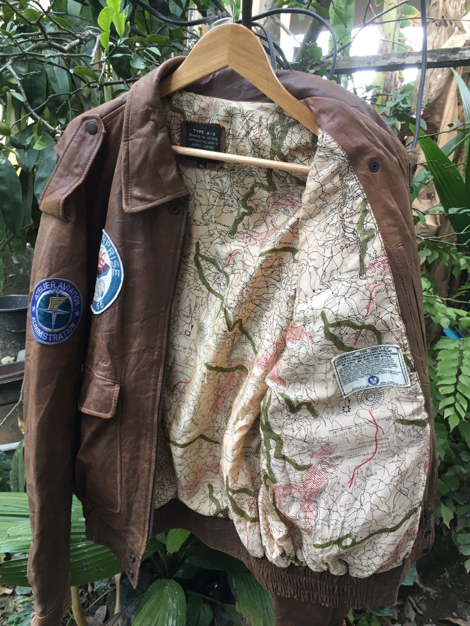 Avirex Air force A-2 U.S Army Flight Blouson Brown Graphic Jackets Size US XL / EU 56 / 4 - 2 Thumbnail