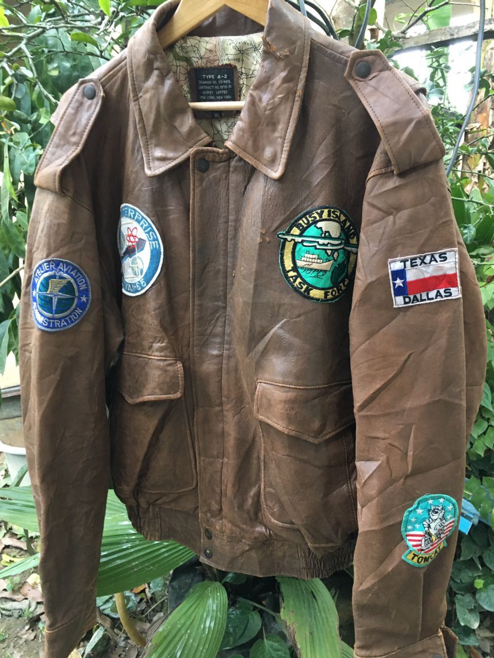 Avirex Air force A-2 U.S Army Flight Blouson Brown Graphic Jackets Size US XL / EU 56 / 4 - 4 Thumbnail