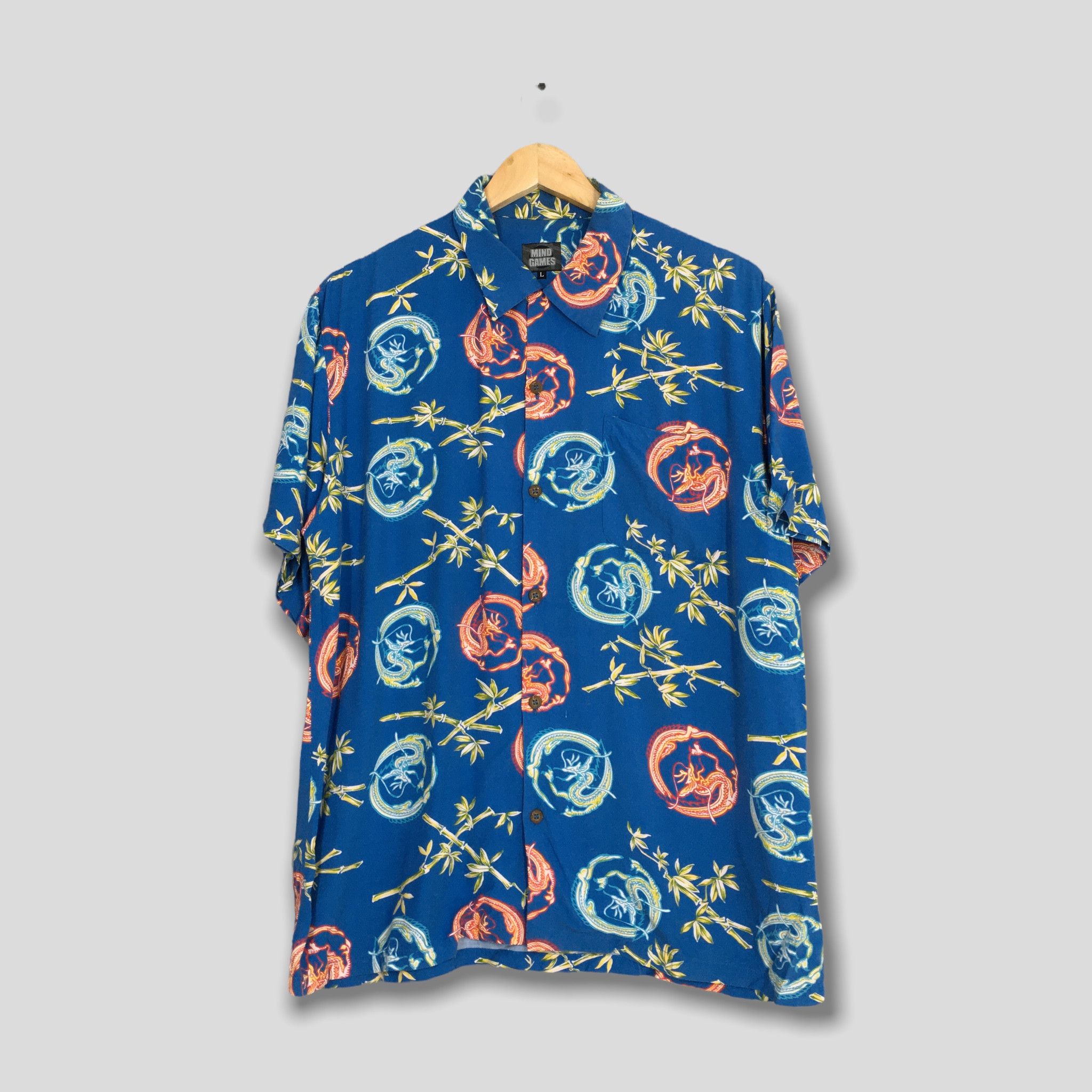 Other Vintage Summer Hawaiian Dragon Rayon Shirt Blue Large Size US L / EU 52-54 / 3 - 1 Thumbnail