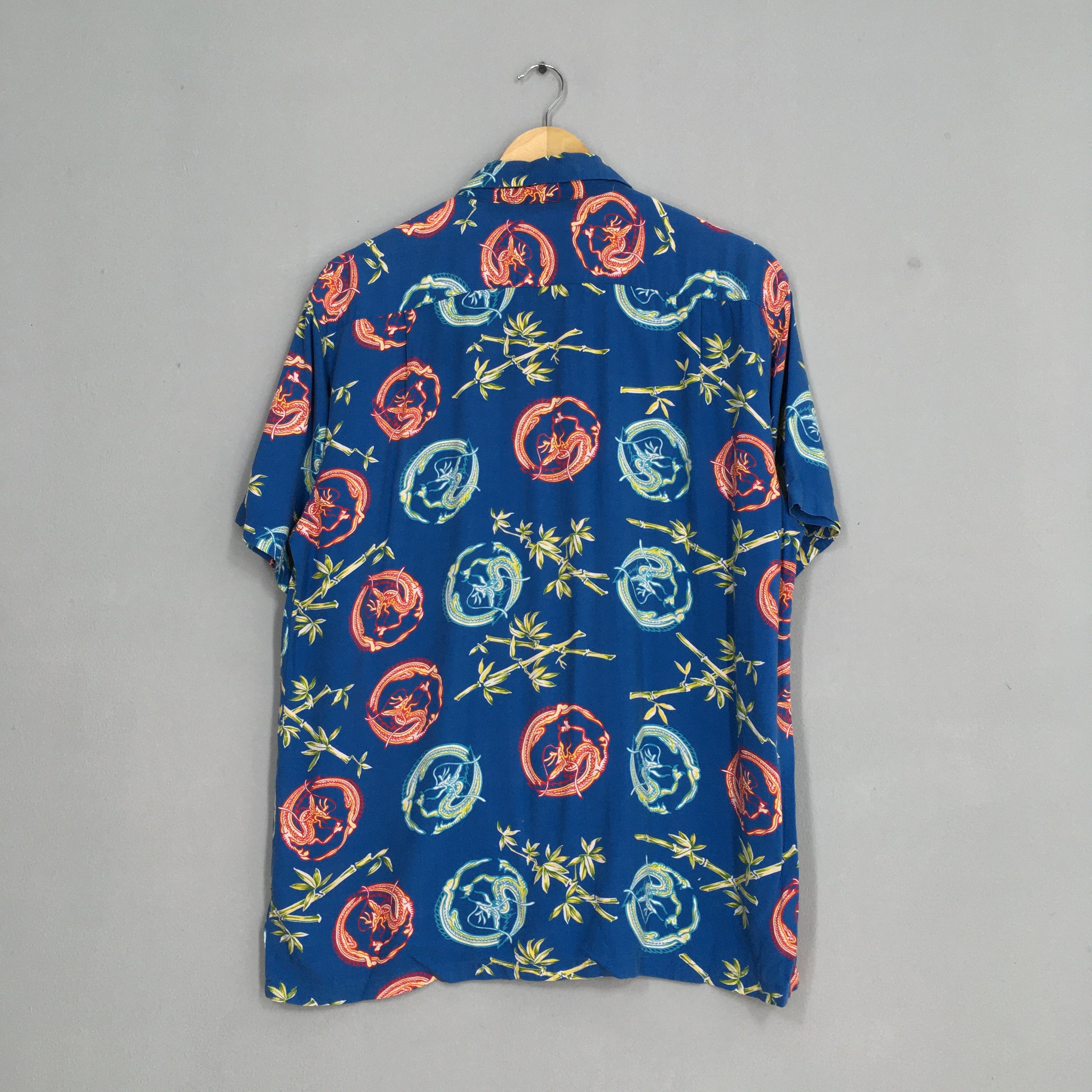 Other Vintage Summer Hawaiian Dragon Rayon Shirt Blue Large Size US L / EU 52-54 / 3 - 7 Thumbnail