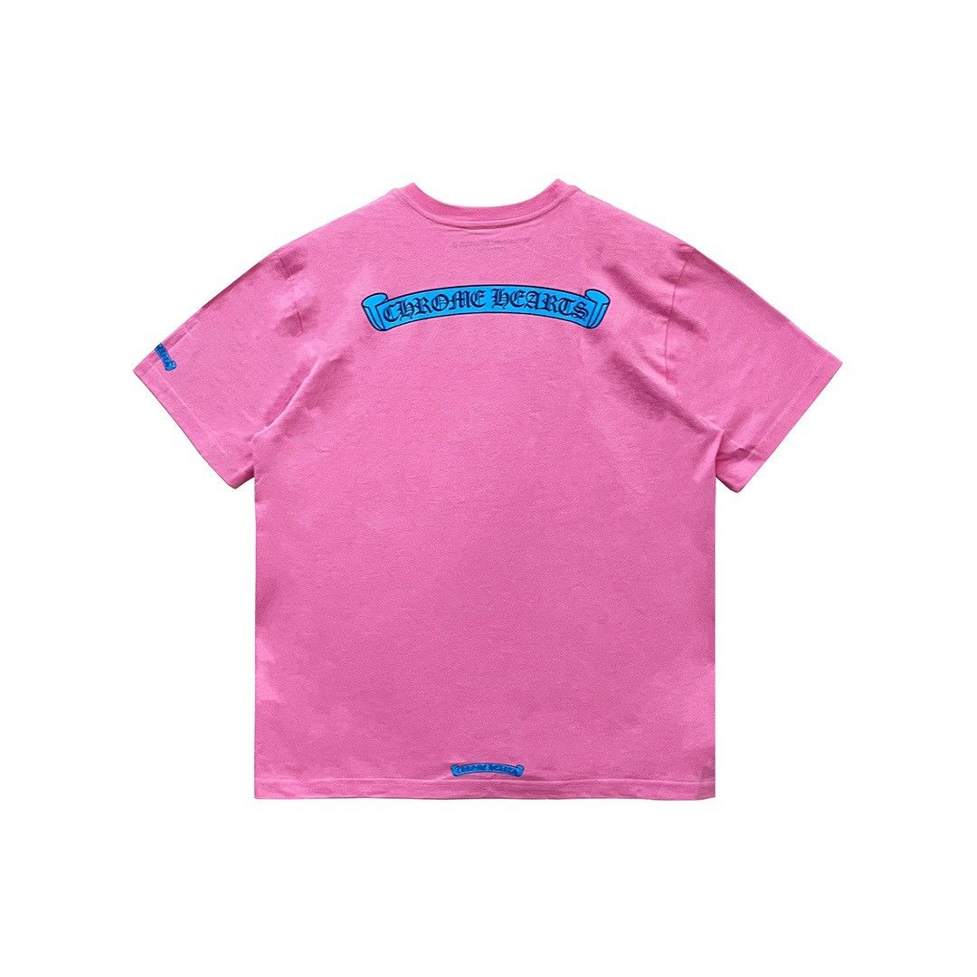 Chrome Hearts Chrome Hearts Pink Scroll Logo Short Sleeve Tee Size US L / EU 52-54 / 3 - 2 Thumbnail