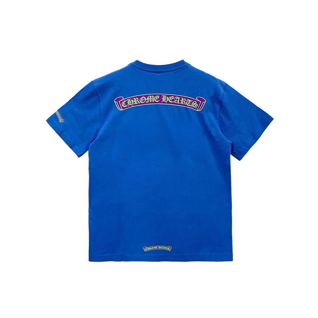 Chrome Hearts Chrome Hearts Blue Scroll Logo Short Sleeve Tee Size US XL / EU 56 / 4 - 2 Thumbnail
