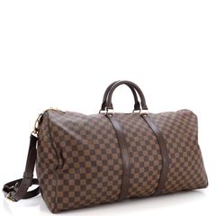 Louis Vuitton Keepall Bandouliere 55 Duffle Bag Damier Azur N41429