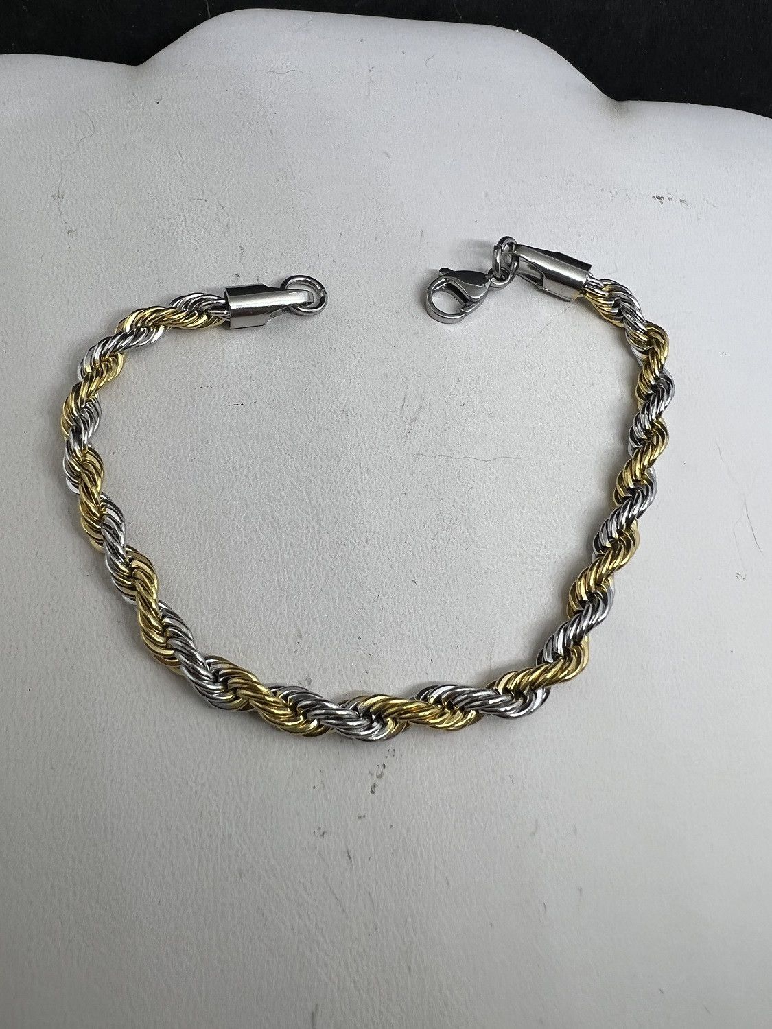 Jewelry x Vintage Gold And Silver Chains Stainless Steel Bracelet, Men's