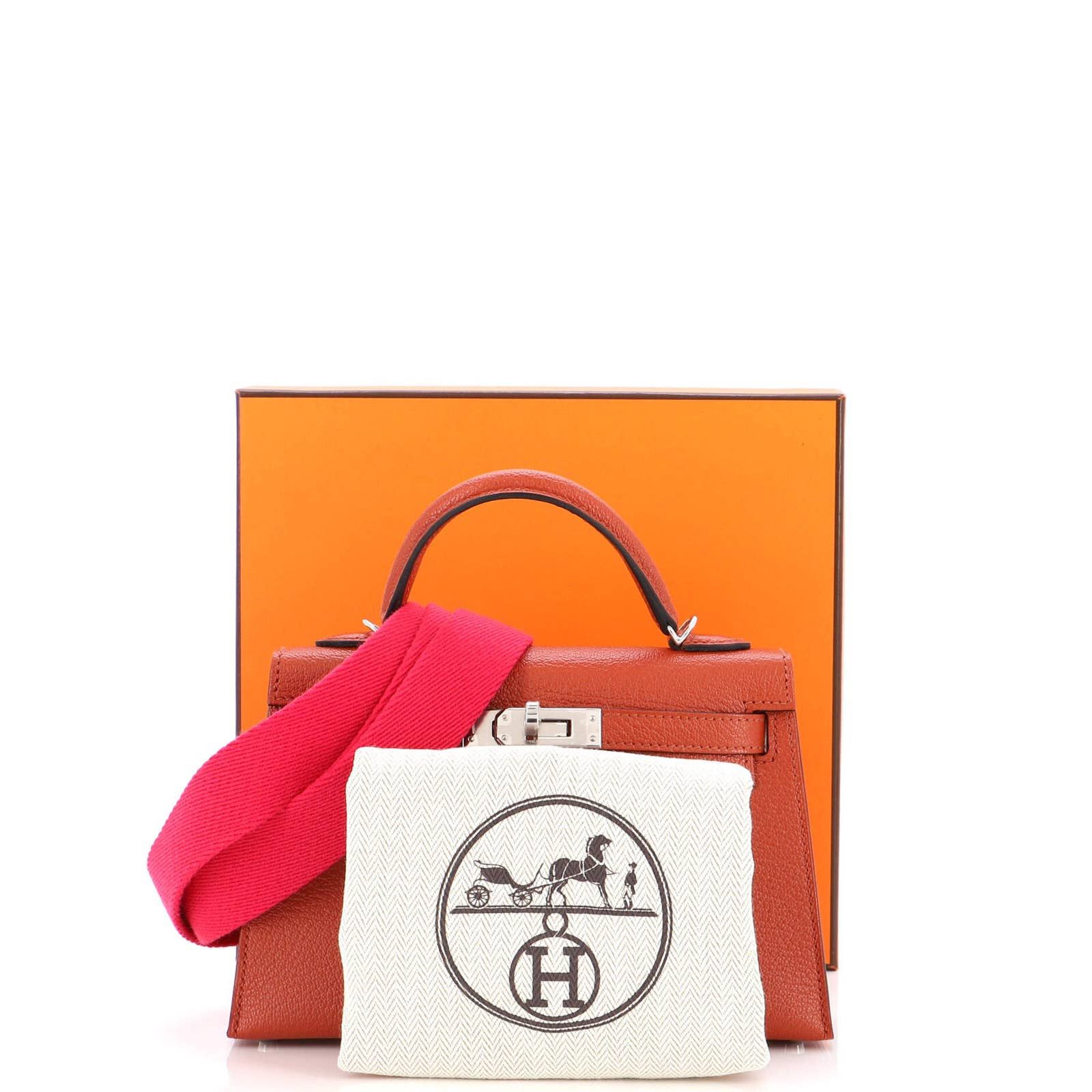 Kelly Mini II Amazone Handbag Brown Chevre Mysore
