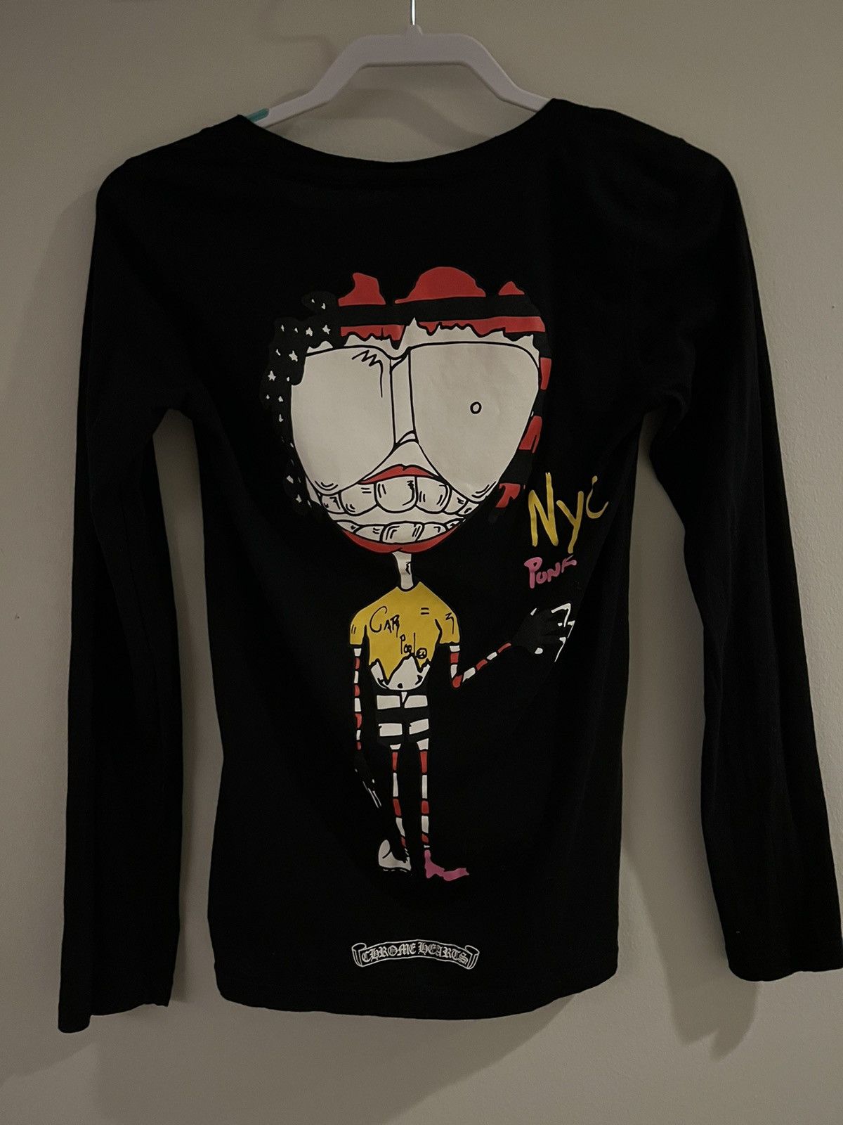 image of Chrome Hearts Matty Boy Nyc Punk Long Sleeve Tee Xsmall in Black, Men's