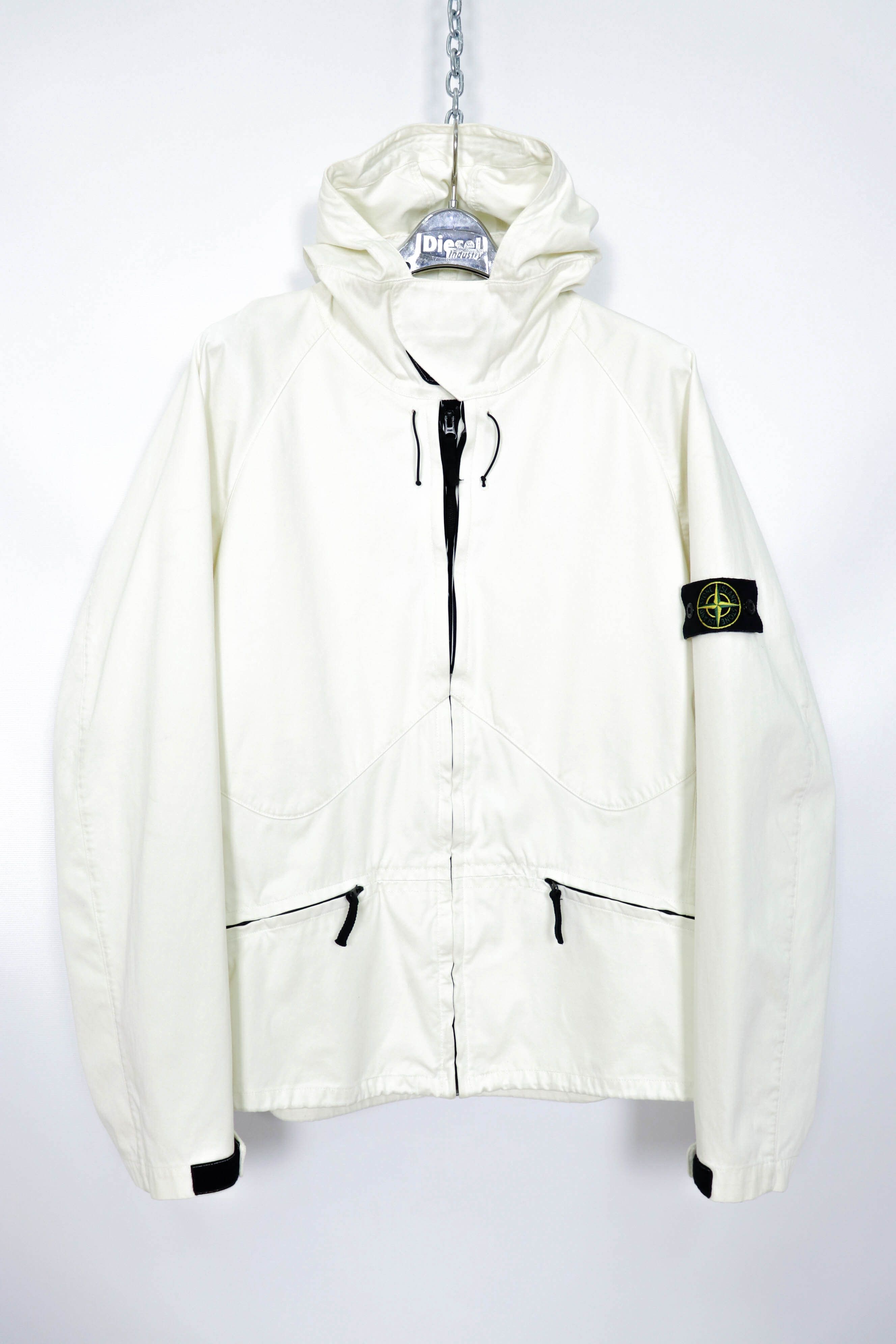Stone Island S/S 2006 Vintage Riot Face Mask White Jacket, Men's (Size Xl)