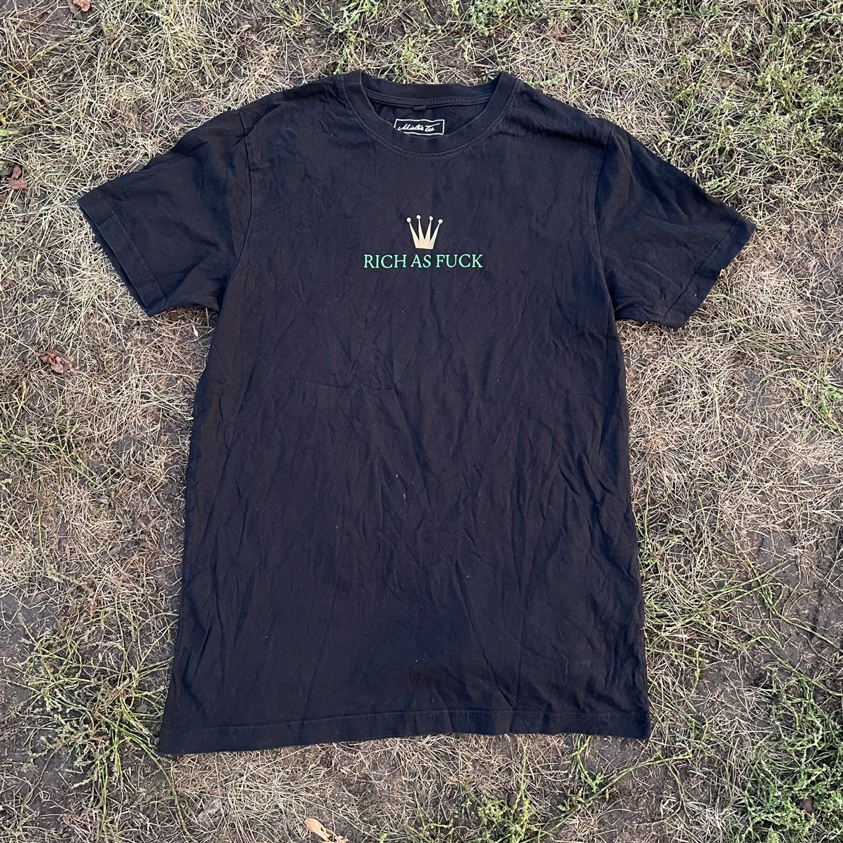 Vintage Vintage Y2K Rolex Humor Graphic Tee Black Faded Goth Opium L Size US L / EU 52-54 / 3 - 1 Thumbnail