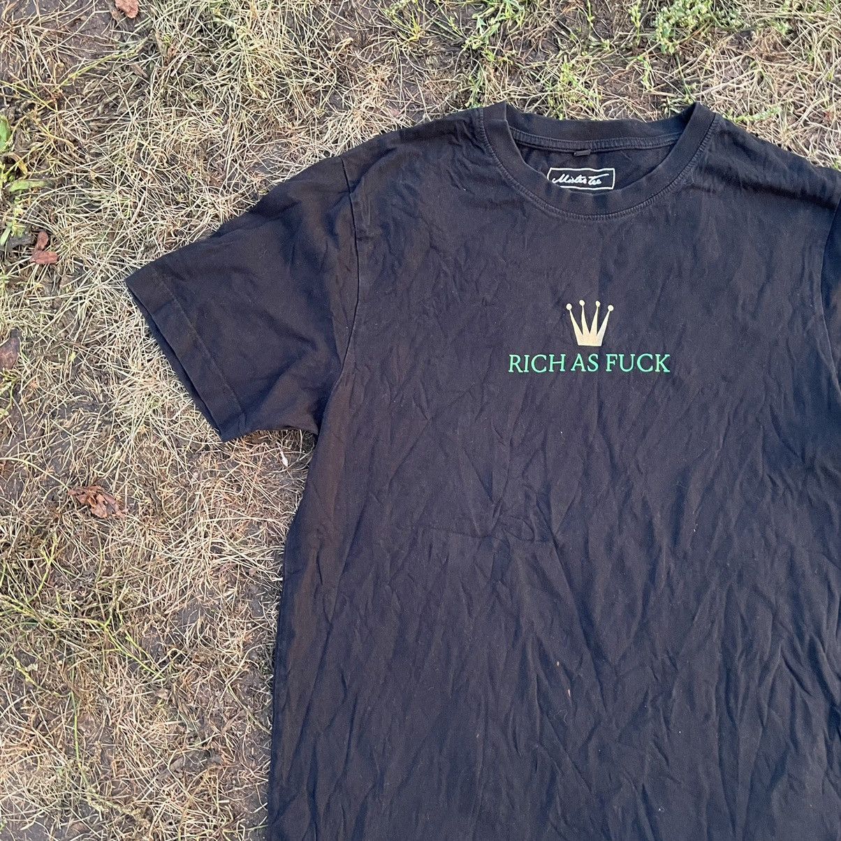 Vintage Vintage Y2K Rolex Humor Graphic Tee Black Faded Goth Opium L Size US L / EU 52-54 / 3 - 3 Thumbnail