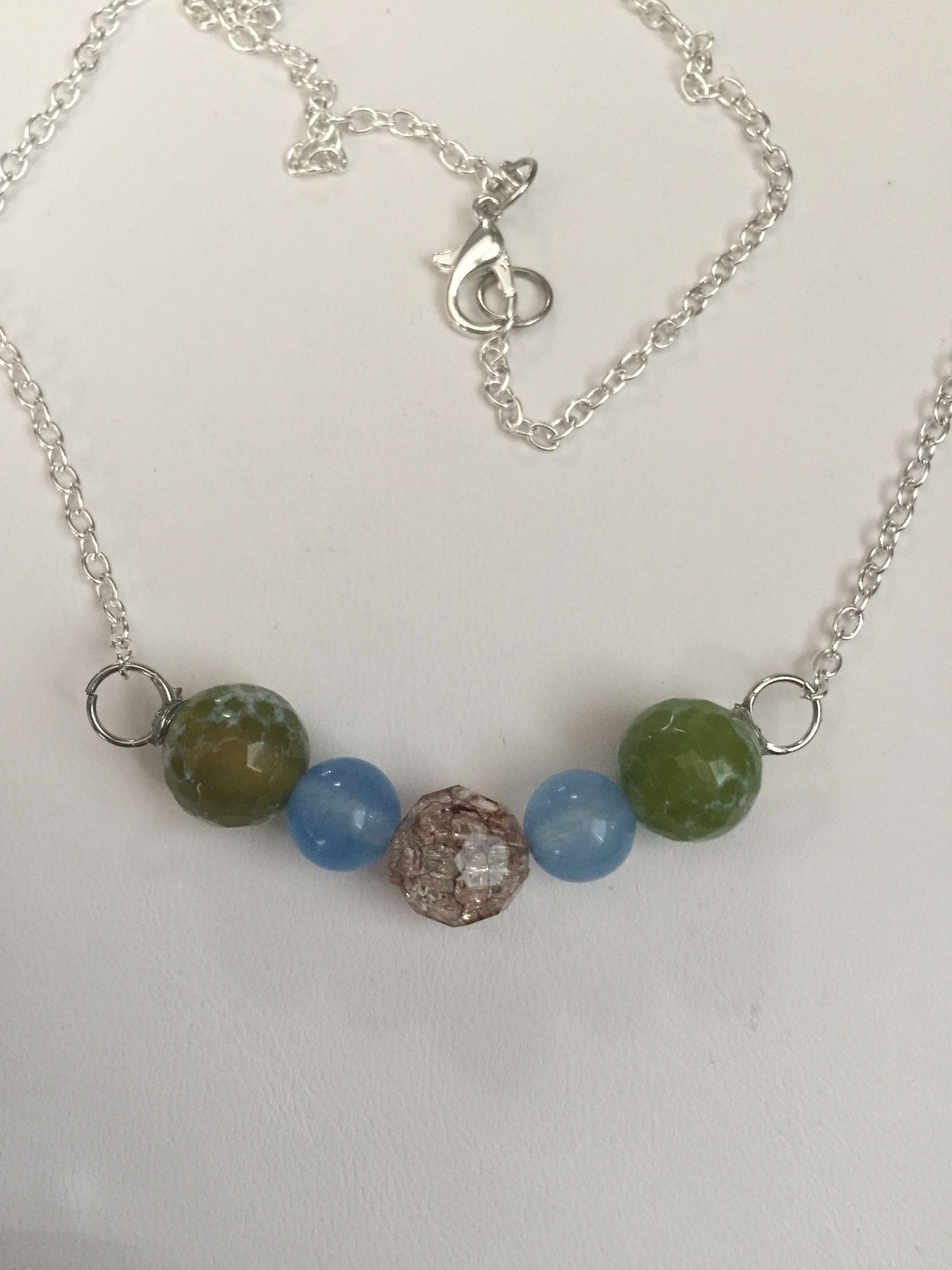 Handmade Agate crystal Beads chain necklace Size ONE SIZE - 2 Thumbnail
