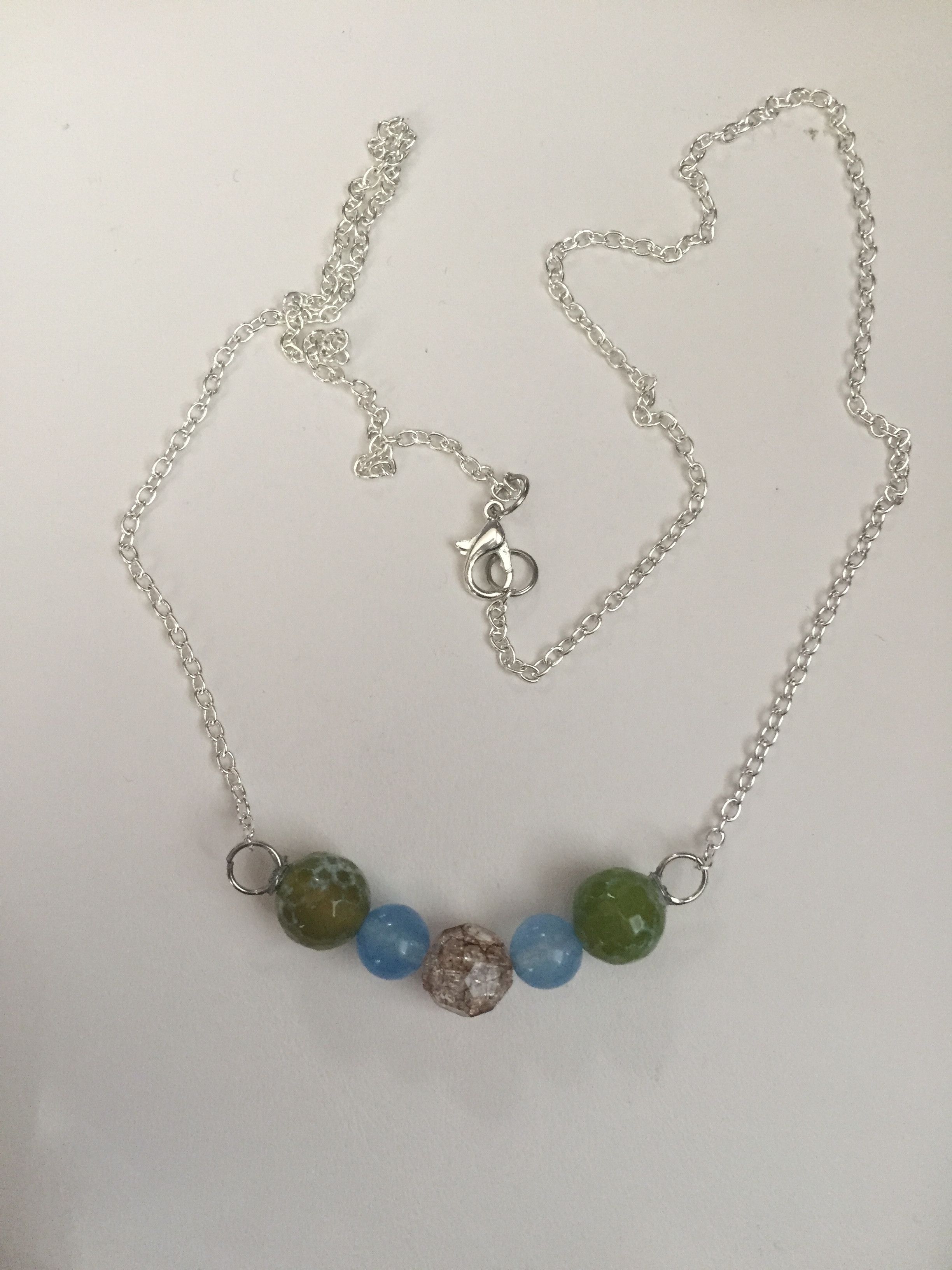 Handmade Agate crystal Beads chain necklace Size ONE SIZE - 1 Thumbnail