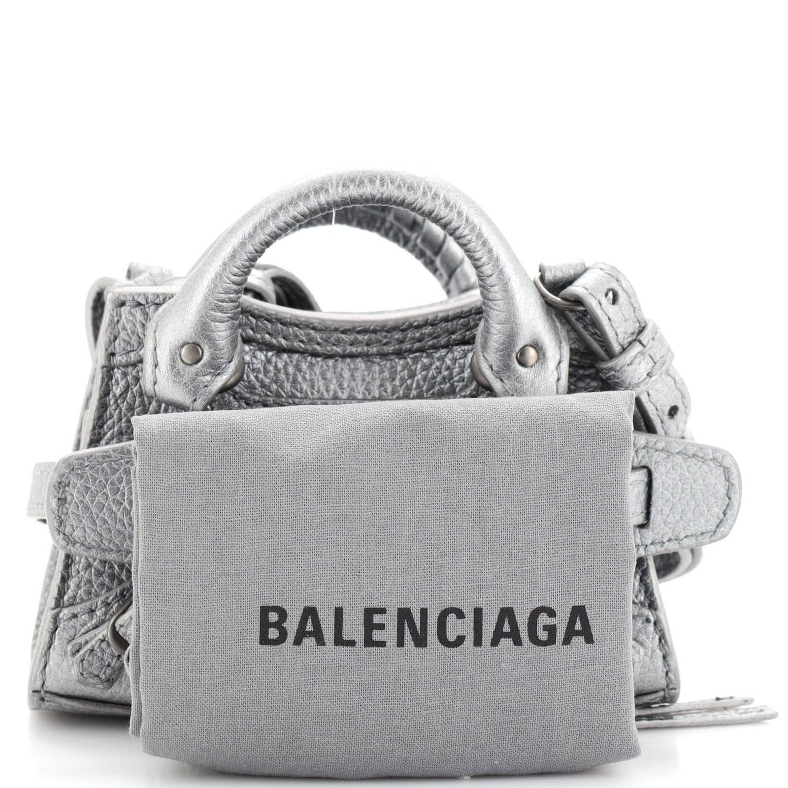 Balenciaga Neo Classic City Bag Crocodile Embossed Leather Super Nano Black  1939912