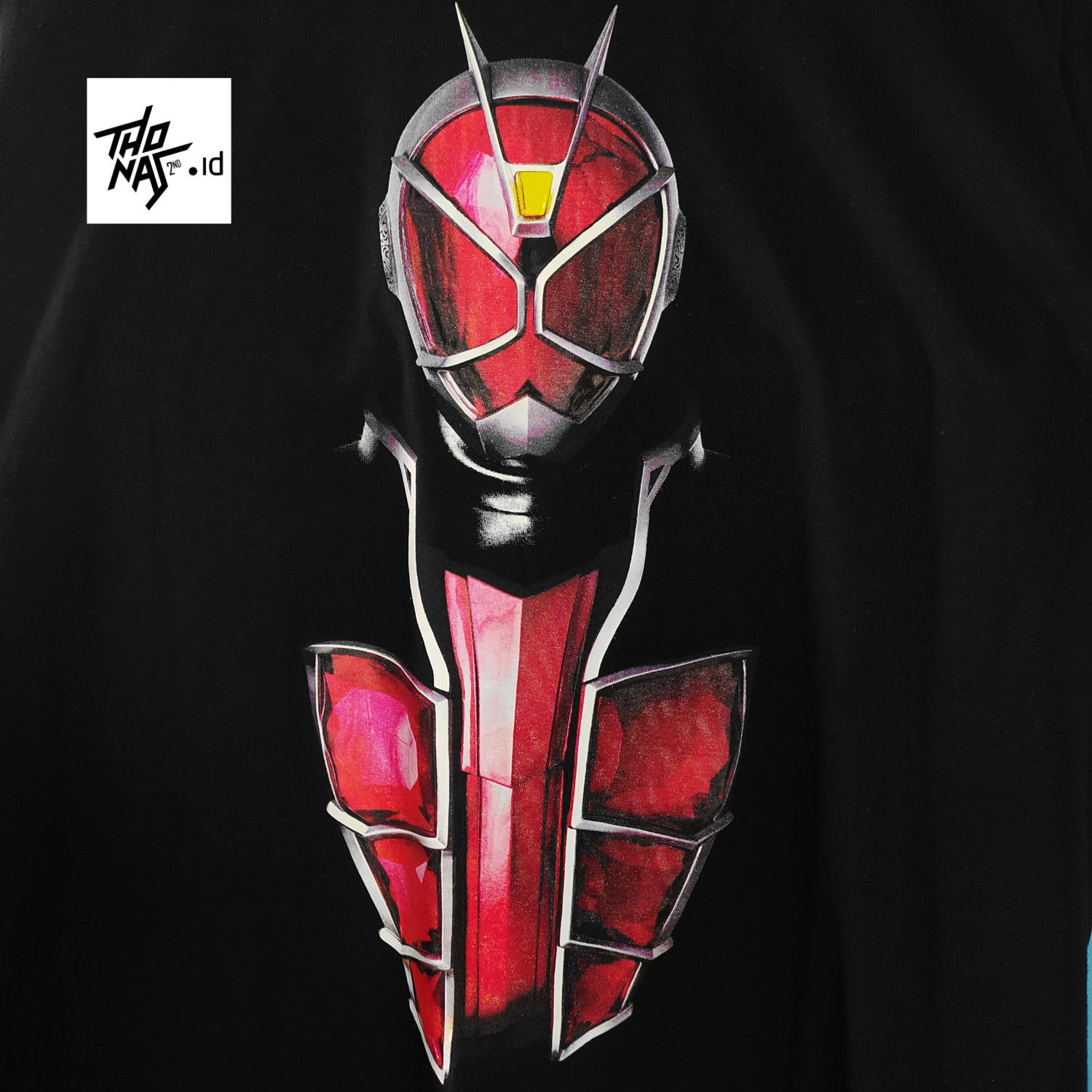 image of Anima x Vintage Mask Kamen Rider Wizard X Bandai X Mangart Beams T in Black, Men's (Size XL)