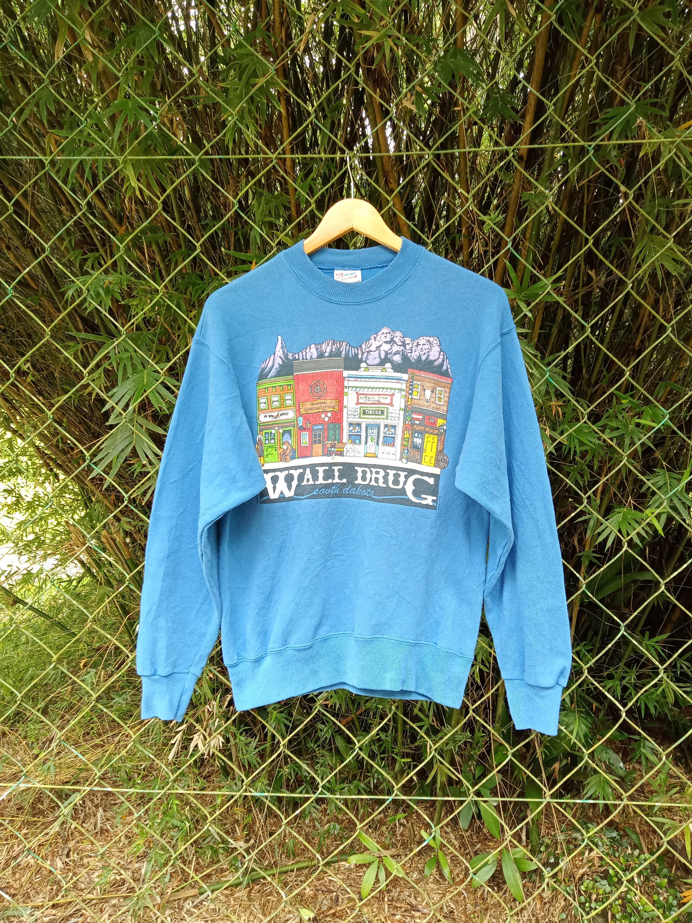 Image of Vintage 90's Wall Drug South Dakota Art in Blue, Men's (Size Small)