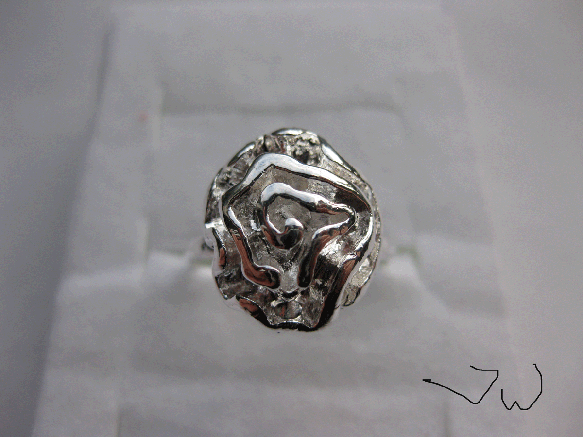 Jewelry Silver Flower Adjustable Ring Size ONE SIZE - 1 Thumbnail