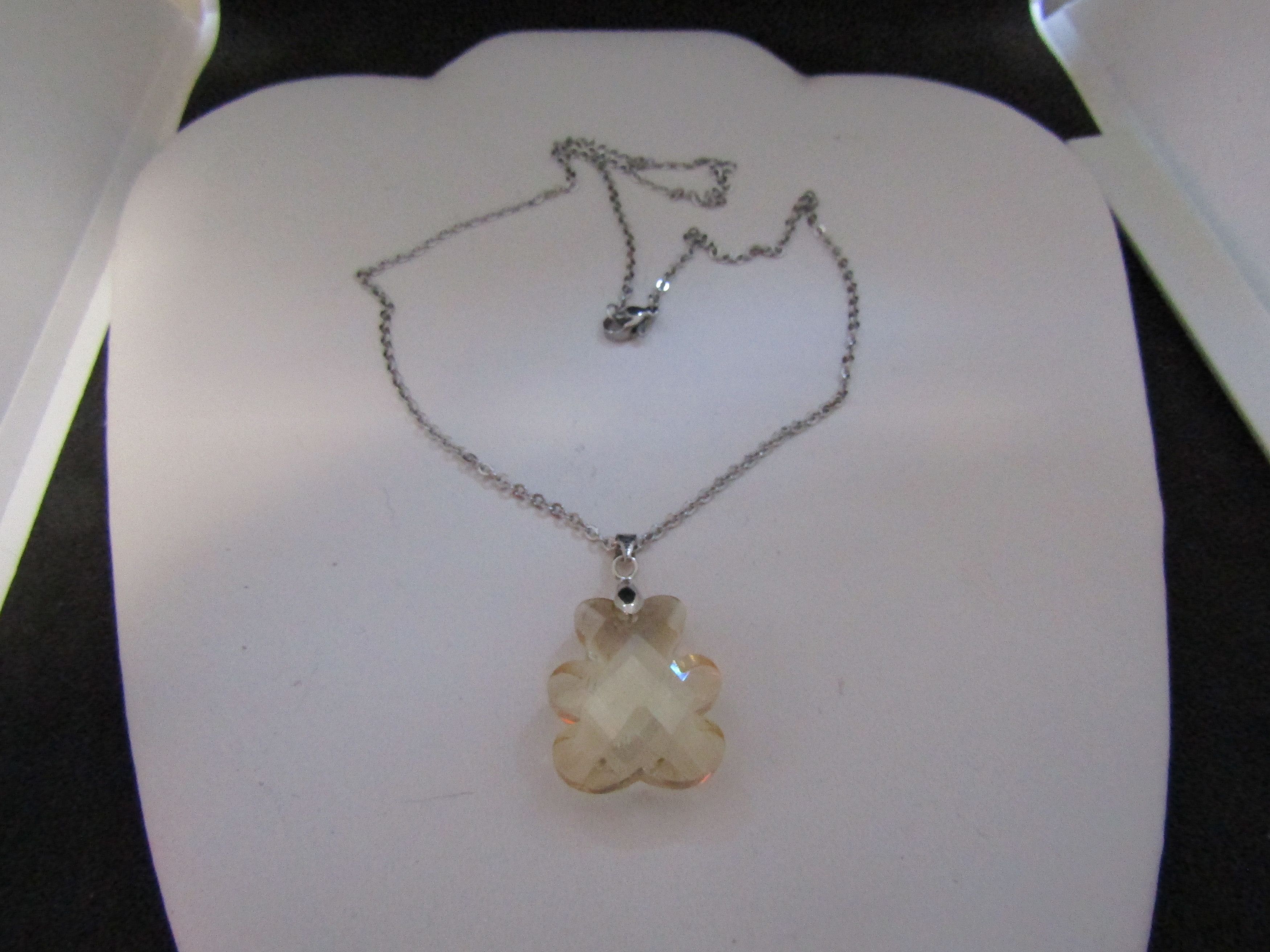 Jewelry Brown Crystal Bear Stainless Steel Necklace Size ONE SIZE - 4 Thumbnail