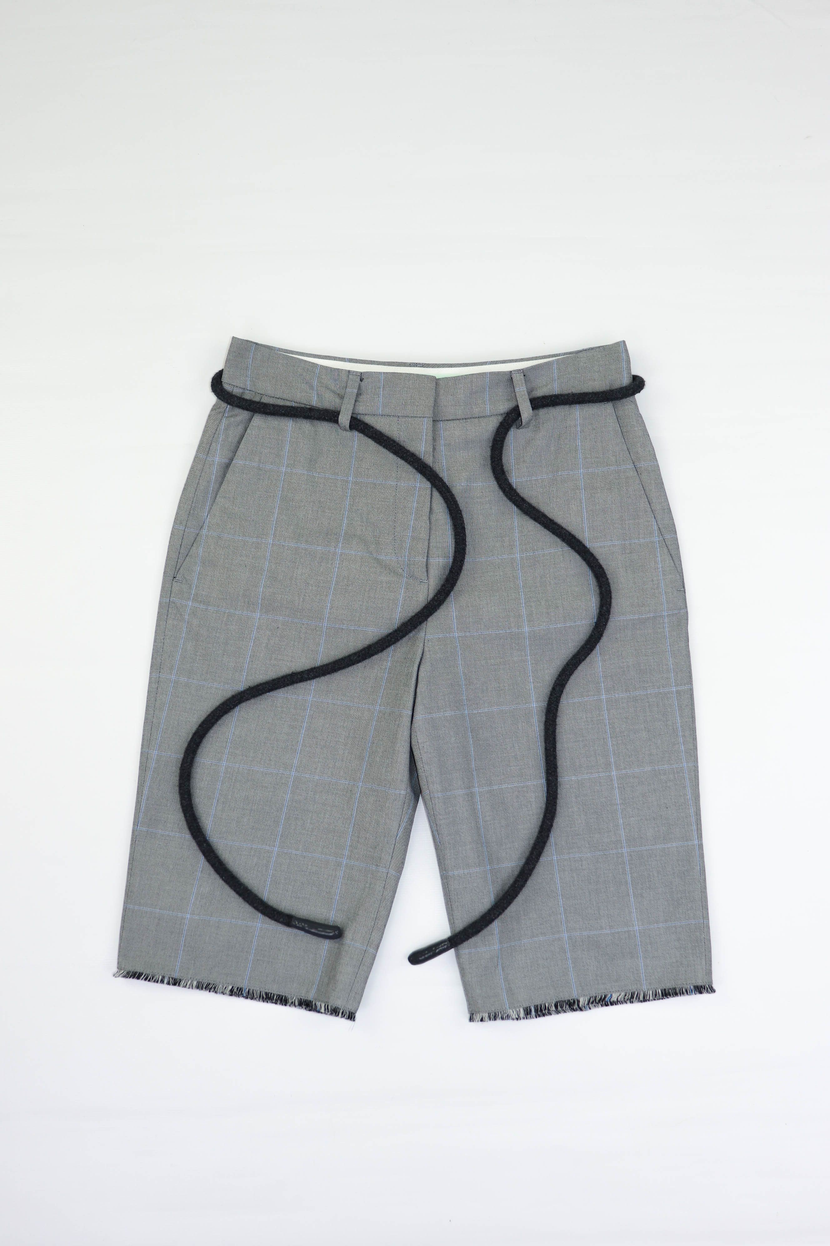 image of Off White Women's Off-White Made In Italy Plaid Gray Bermuda Shorts in Grey (Size 26)