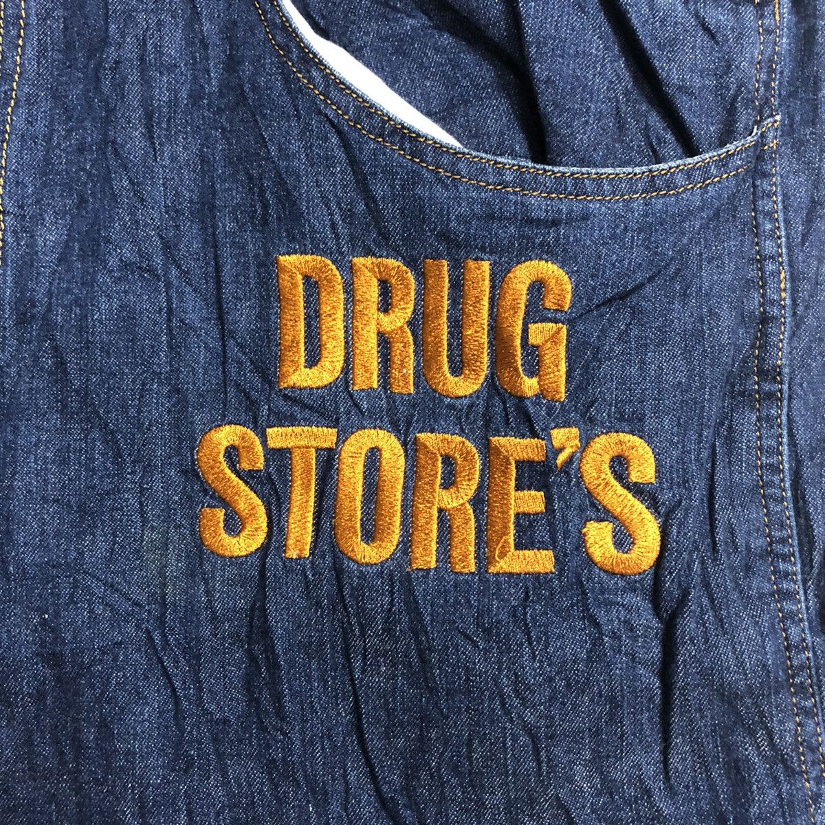 Japanese Brand Vintage Drug Store Embroidery Overall Half Knee Size US 38 / EU 54 - 3 Thumbnail